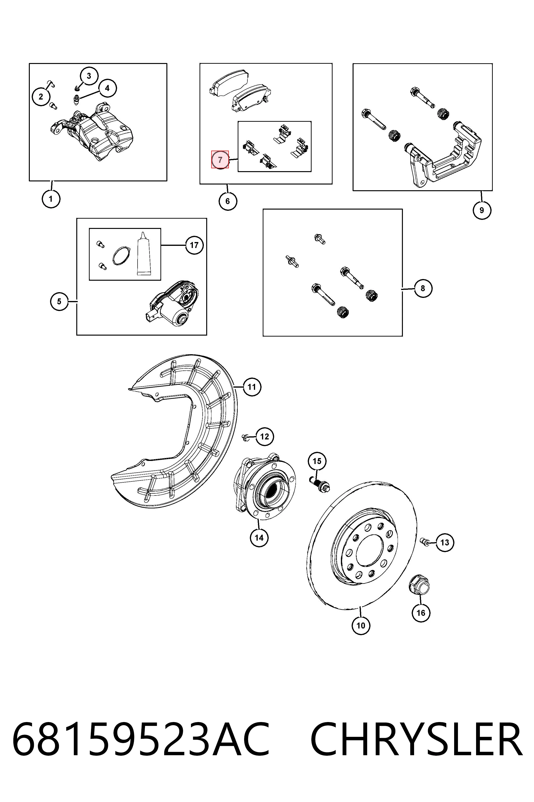 68159523AC Chrysler Колодки тормозные дисковые комплект