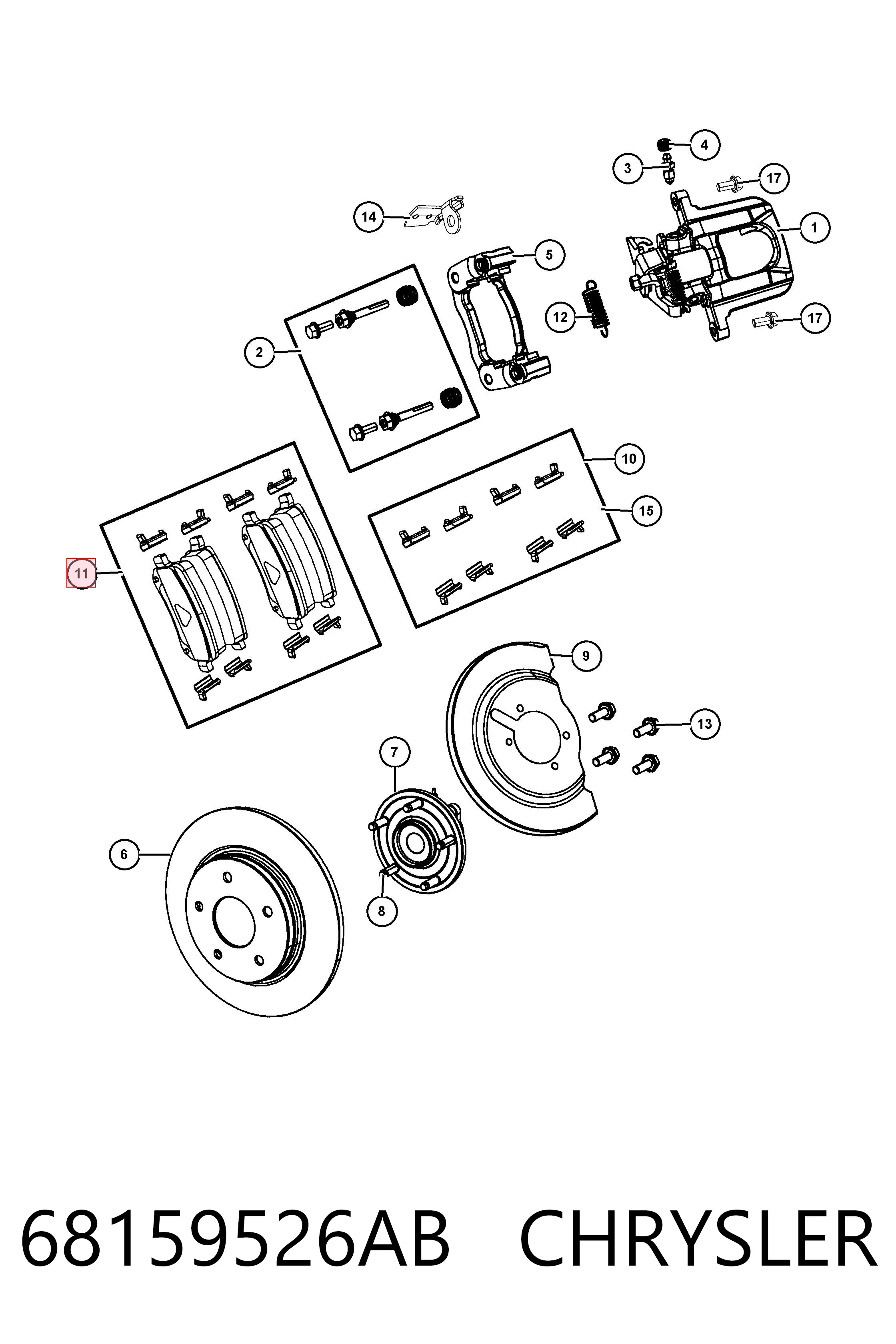 68159526AB Chrysler Колодки тормозные дисковые комплект