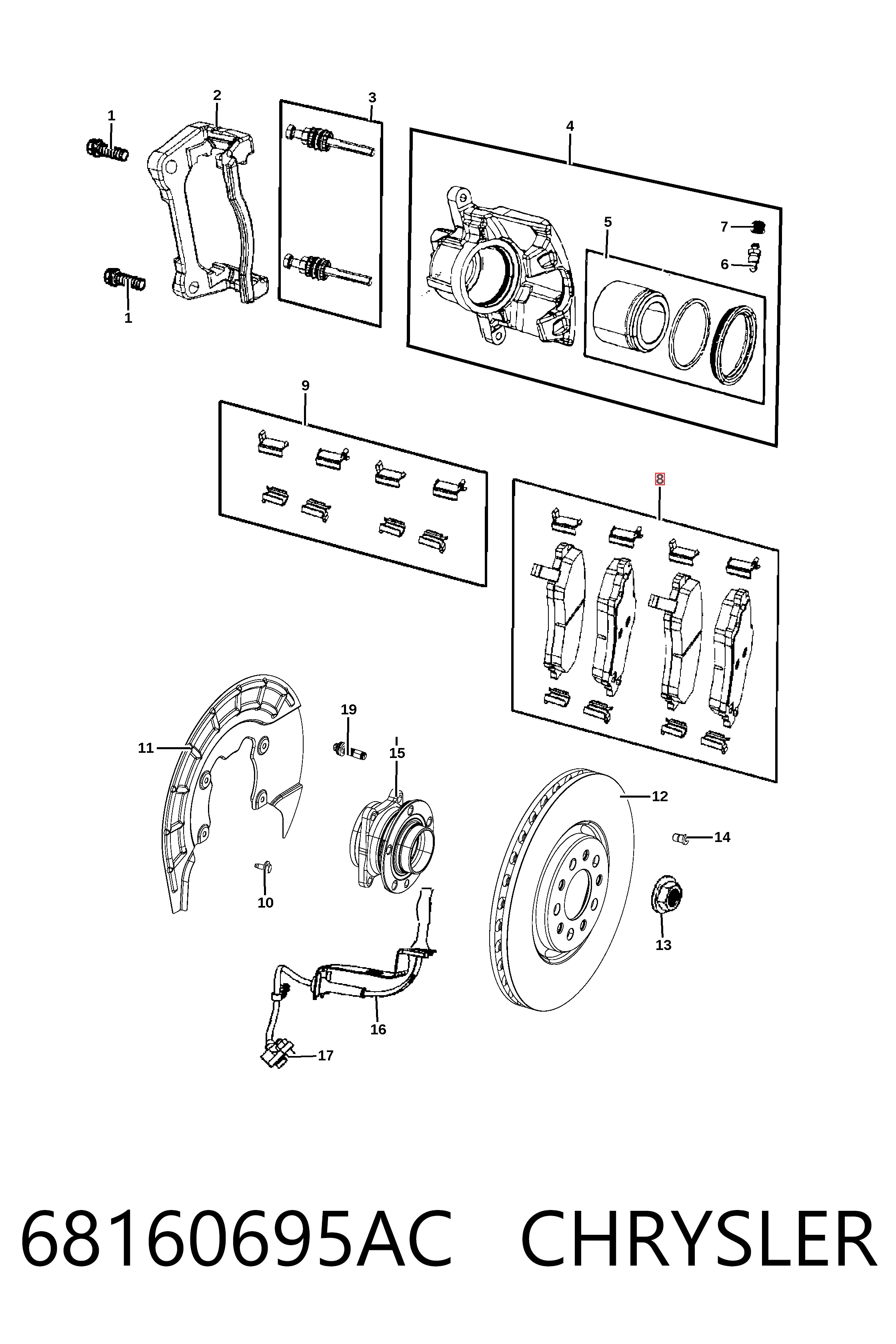 68160695AC Chrysler Колодки передние
