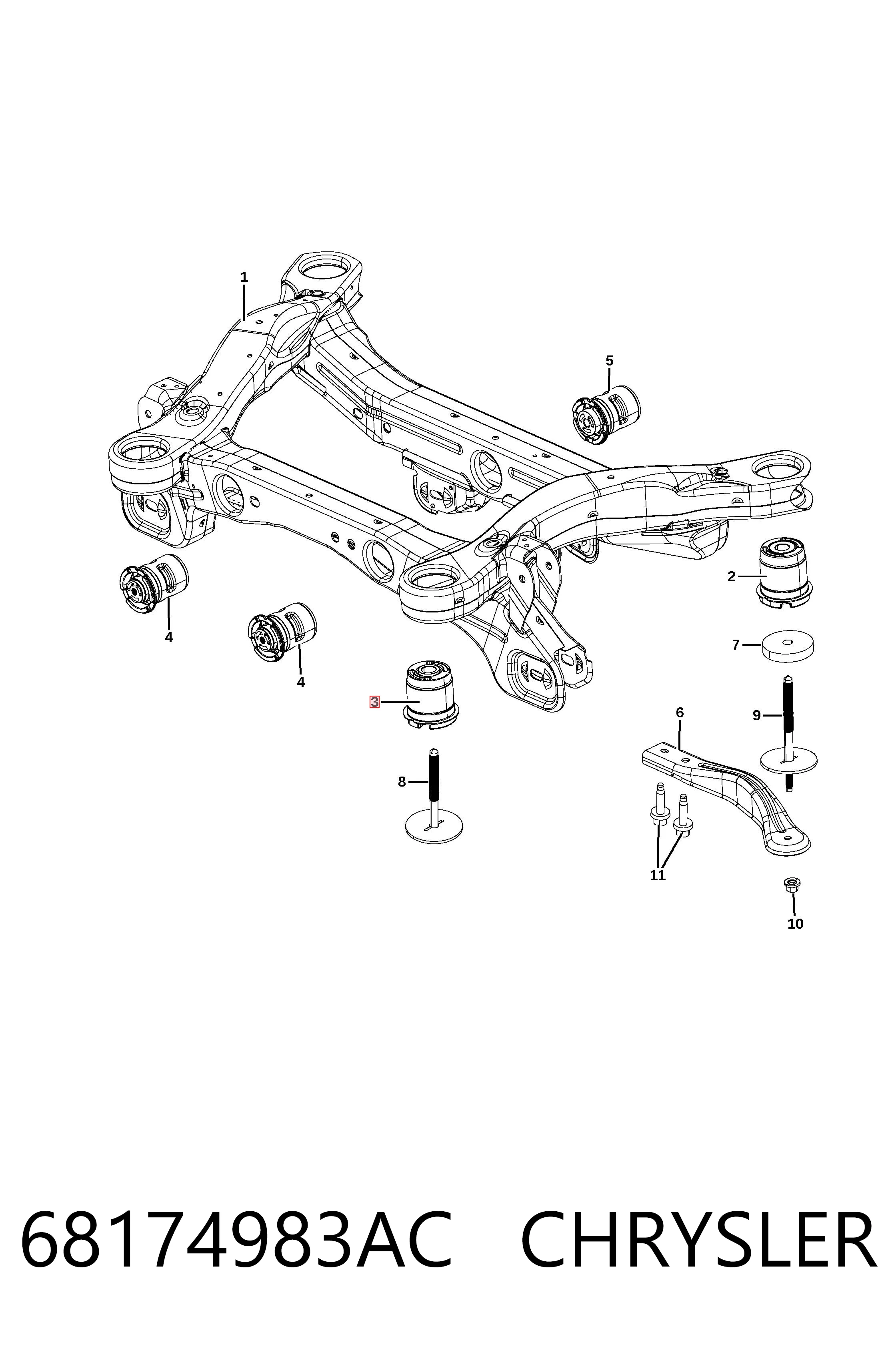 Сайлентблок балки моста на Jeep Cherokee  KL
