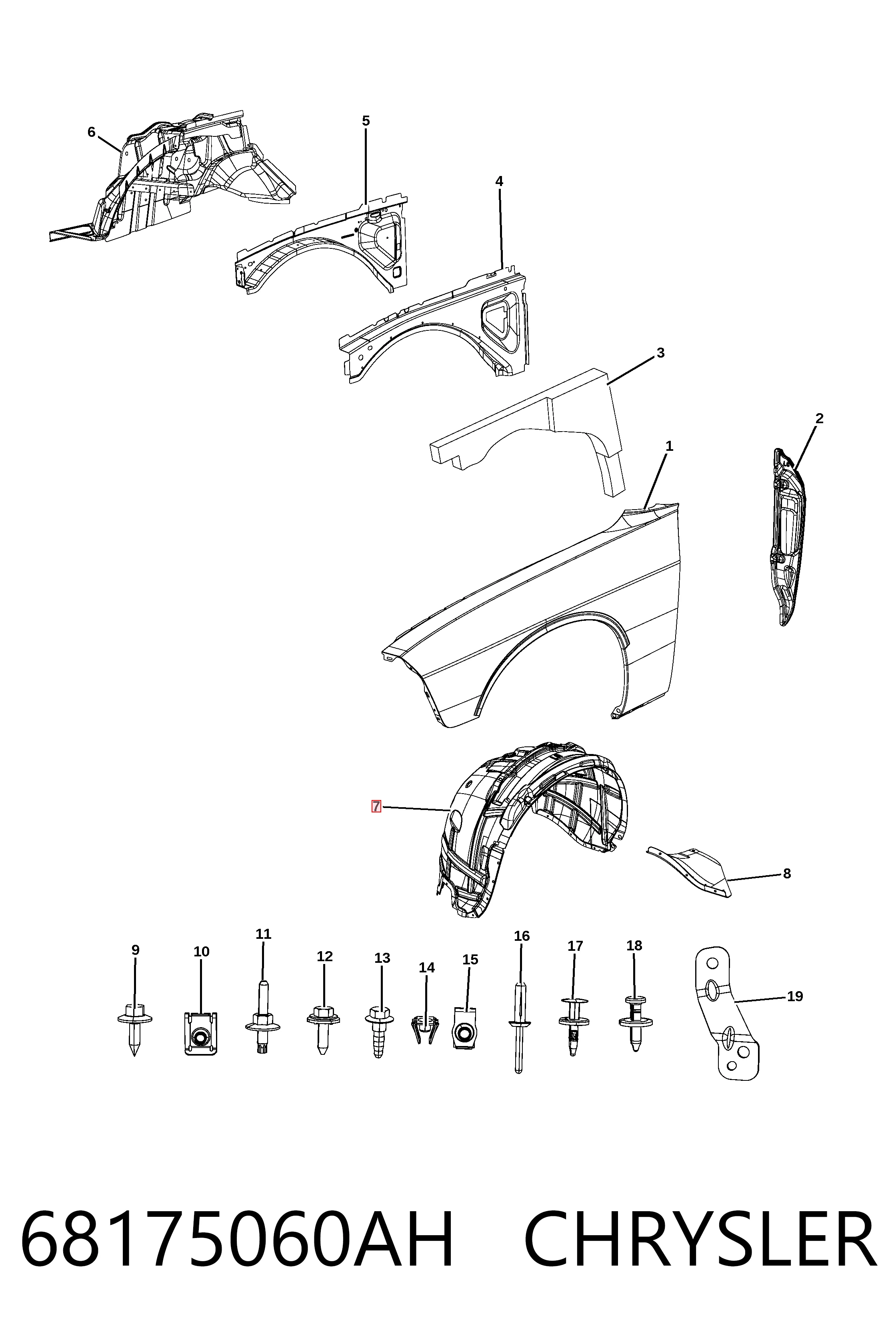 K68175060AE Fiat/Alfa/Lancia Подкрыльник переднего крыла, правый