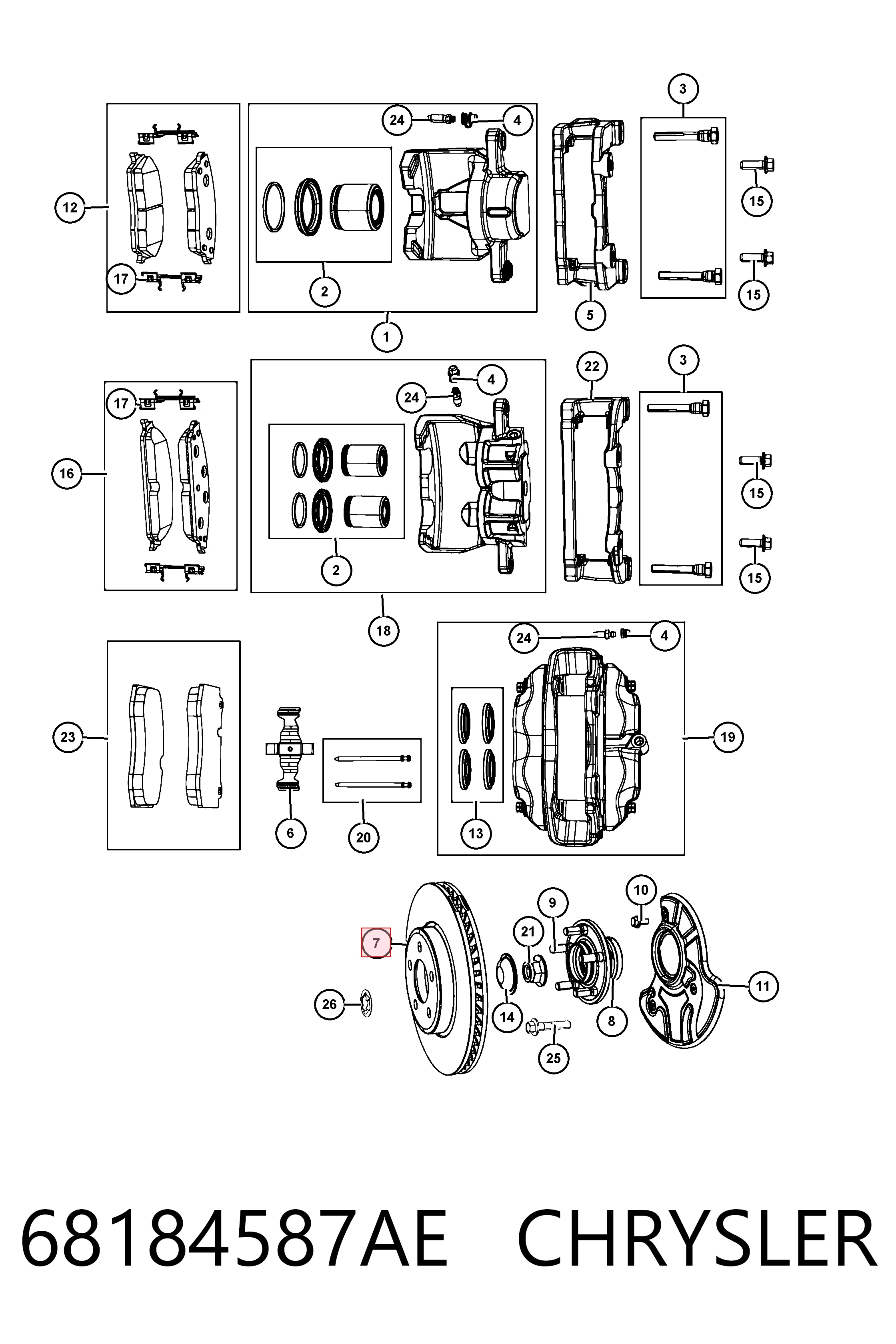 68184587AE Chrysler Диск тормозной передний