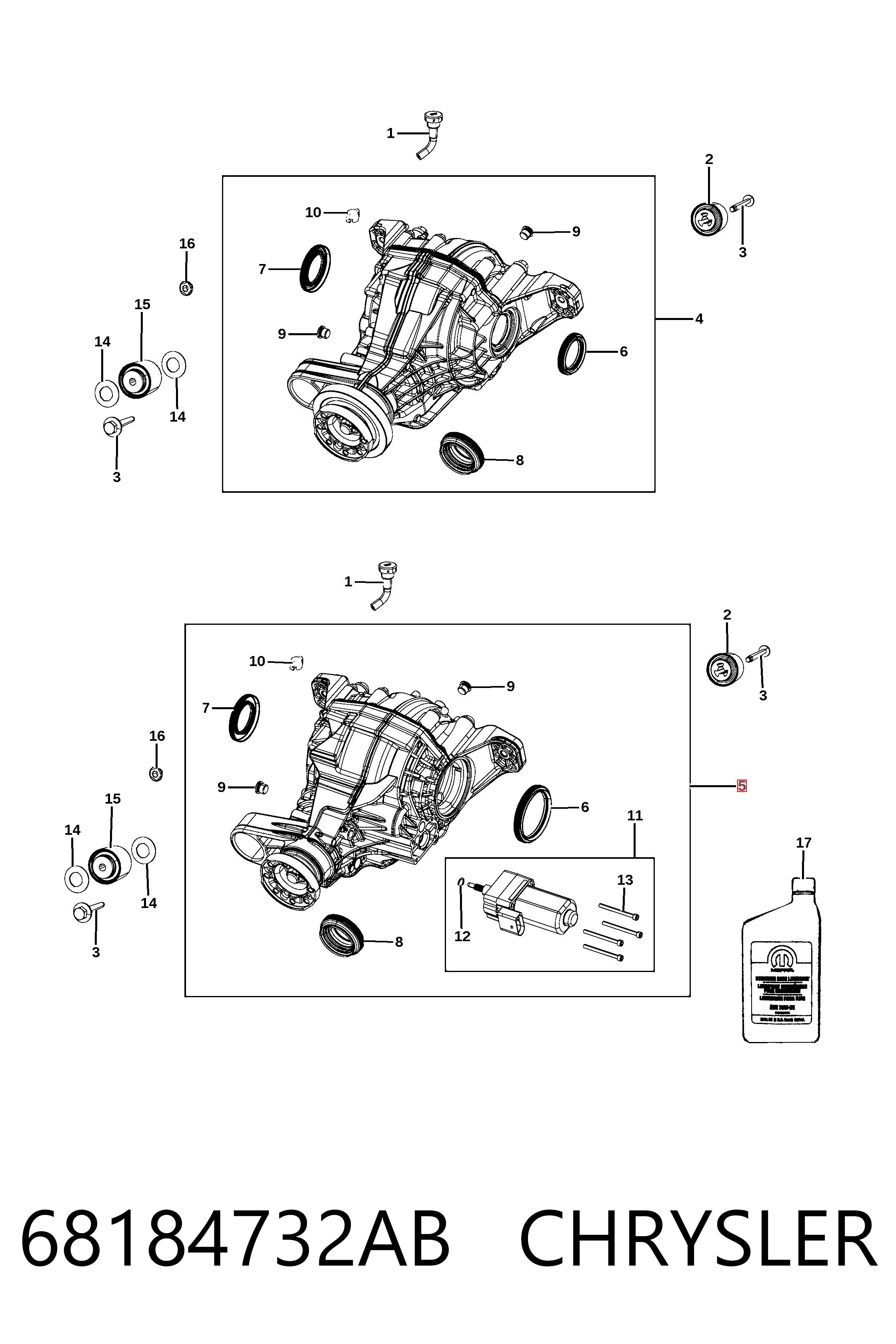 68184732AB Chrysler Редуктор моста заднего