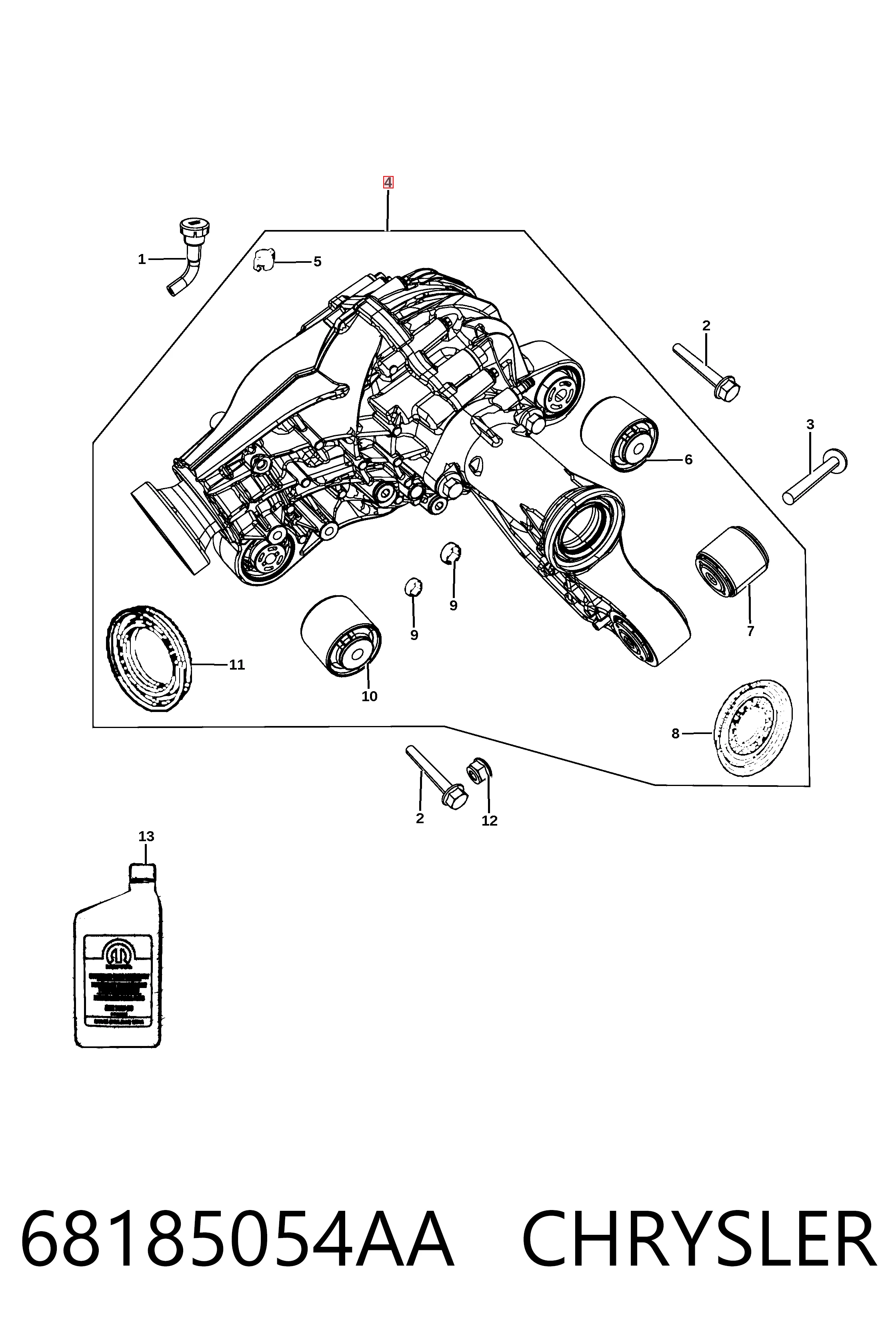 K68251558AA Fiat/Alfa/Lancia Редуктор колесный моста переднего