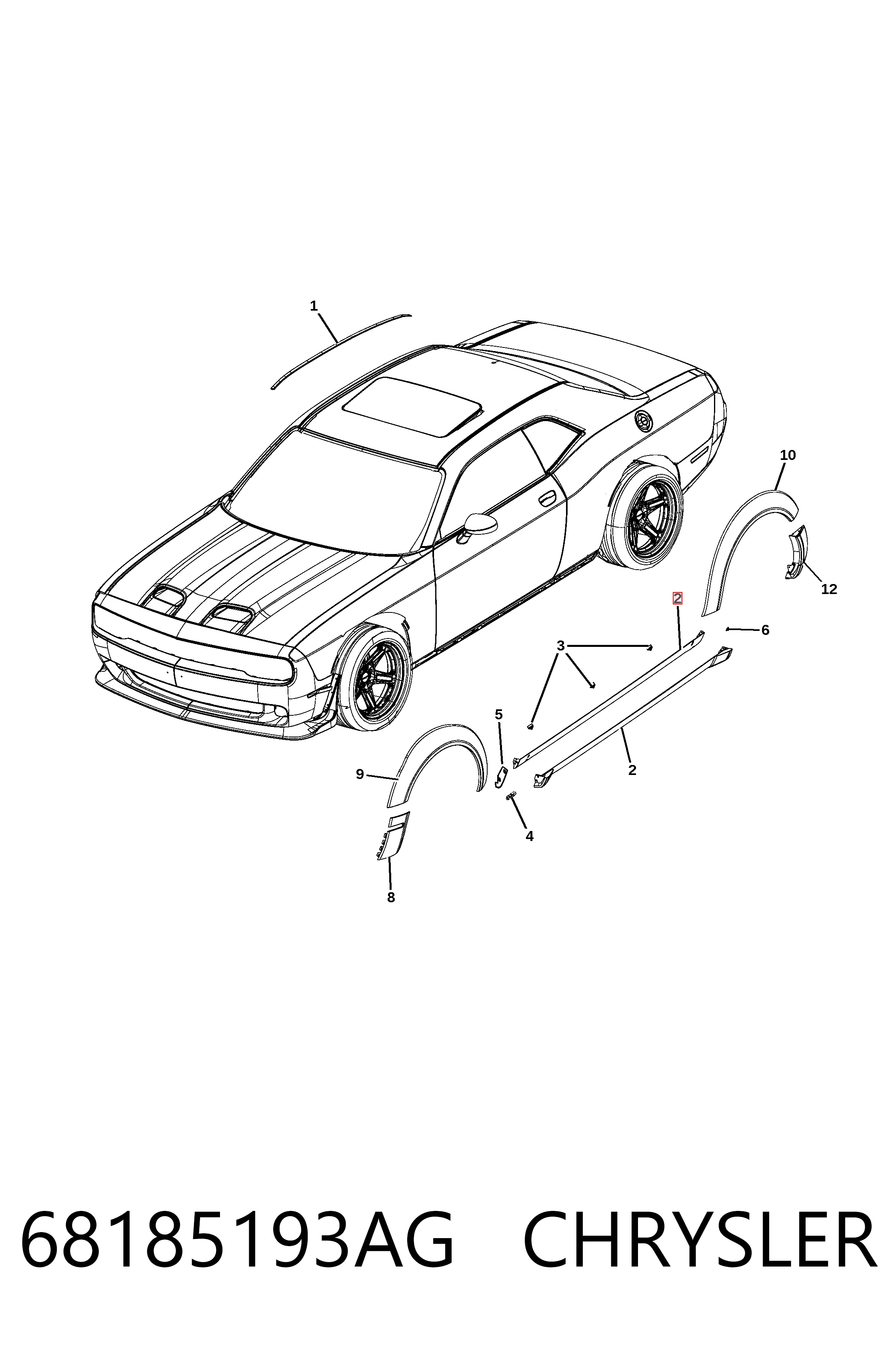 Накладка (молдинг) порога наружная левая KLARKSONAS PDG76003L цена, от 126.69 USD