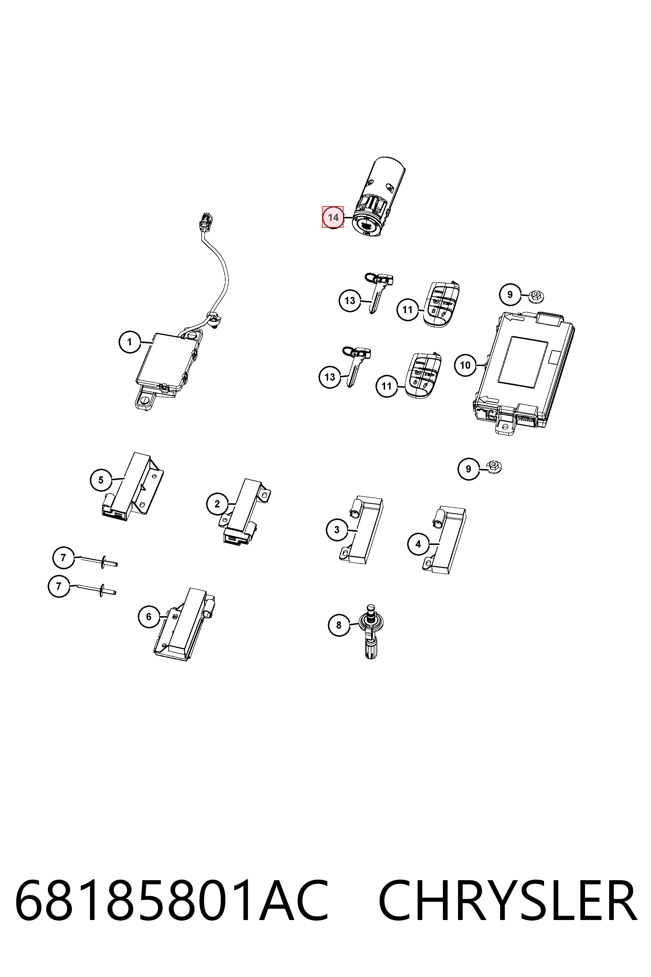 68185801AC Chrysler Кнопка стоп-старт