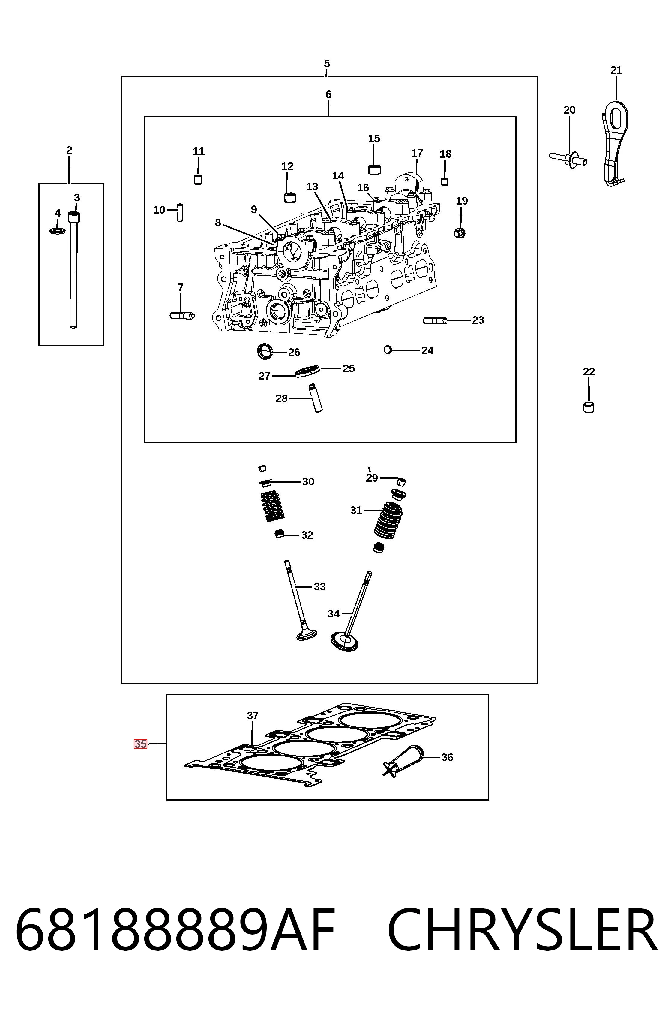68188889AF Chrysler Прокладка головки блока