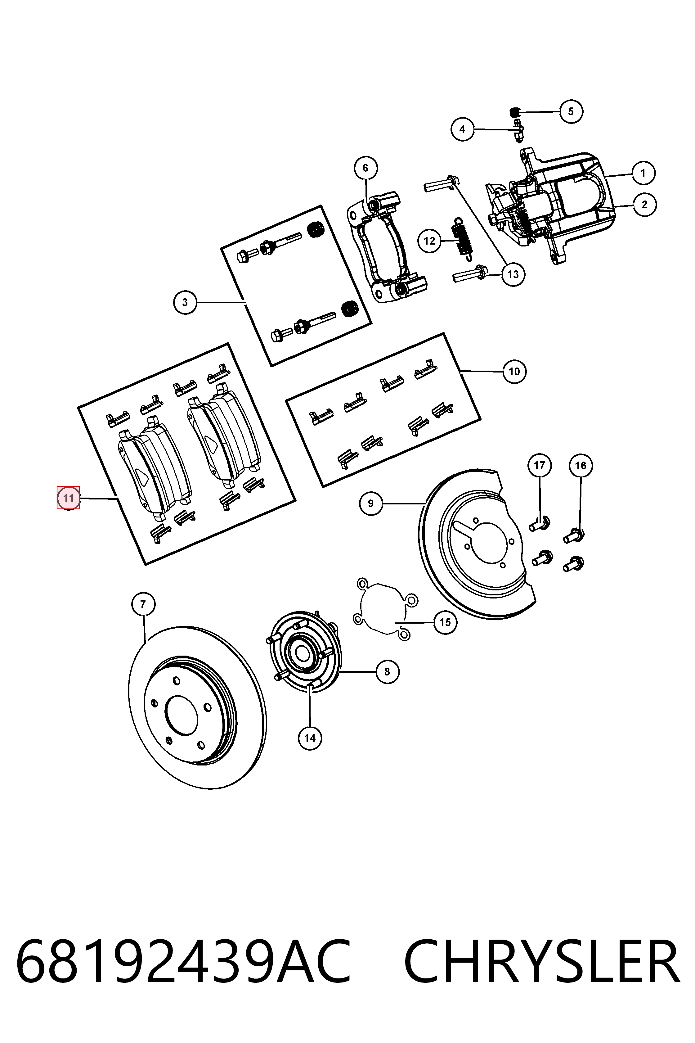 68192439AC Chrysler Колодки тормозные дисковые комплект