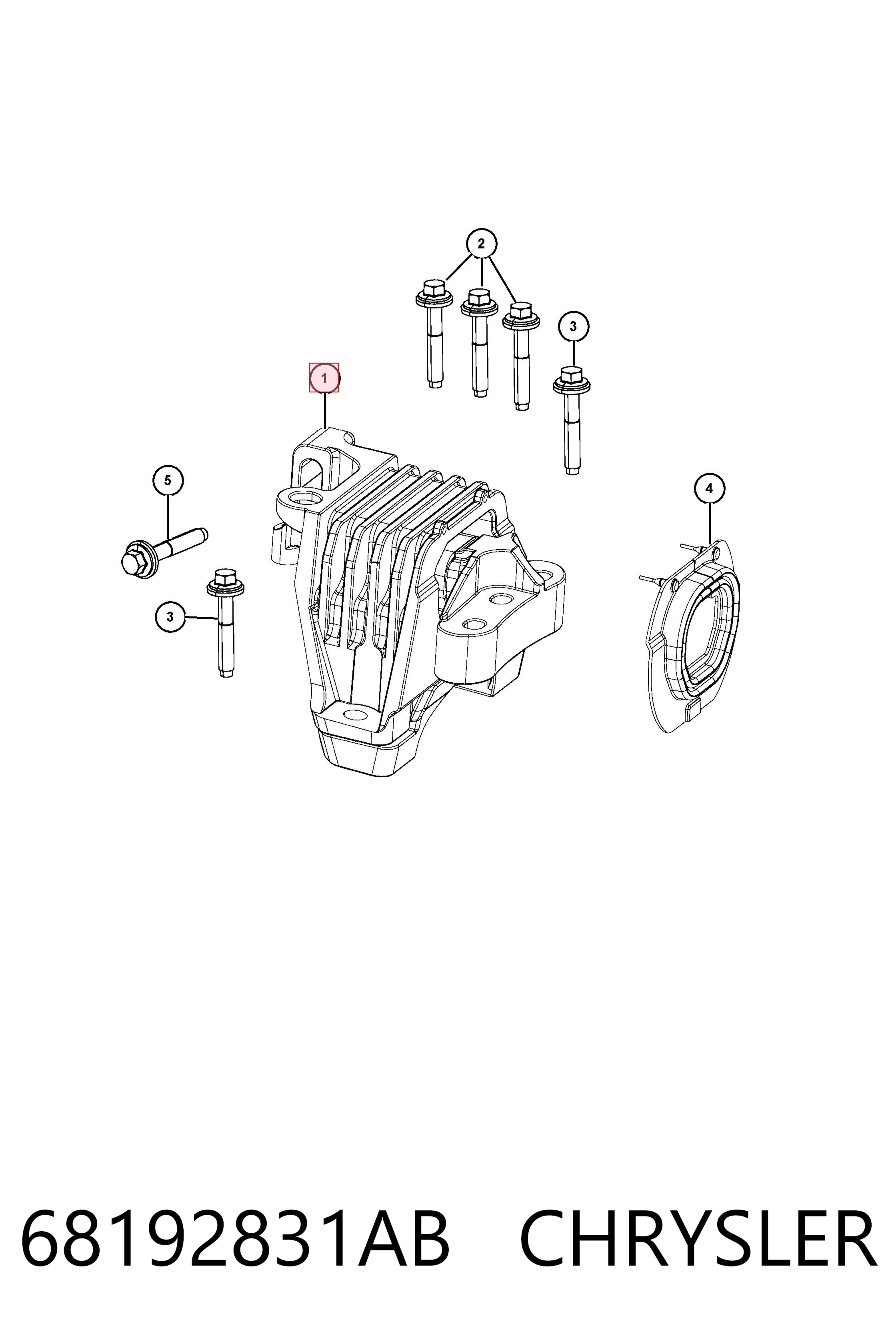 Правая подушка двигателя K68192831AD Fiat/Alfa/Lancia