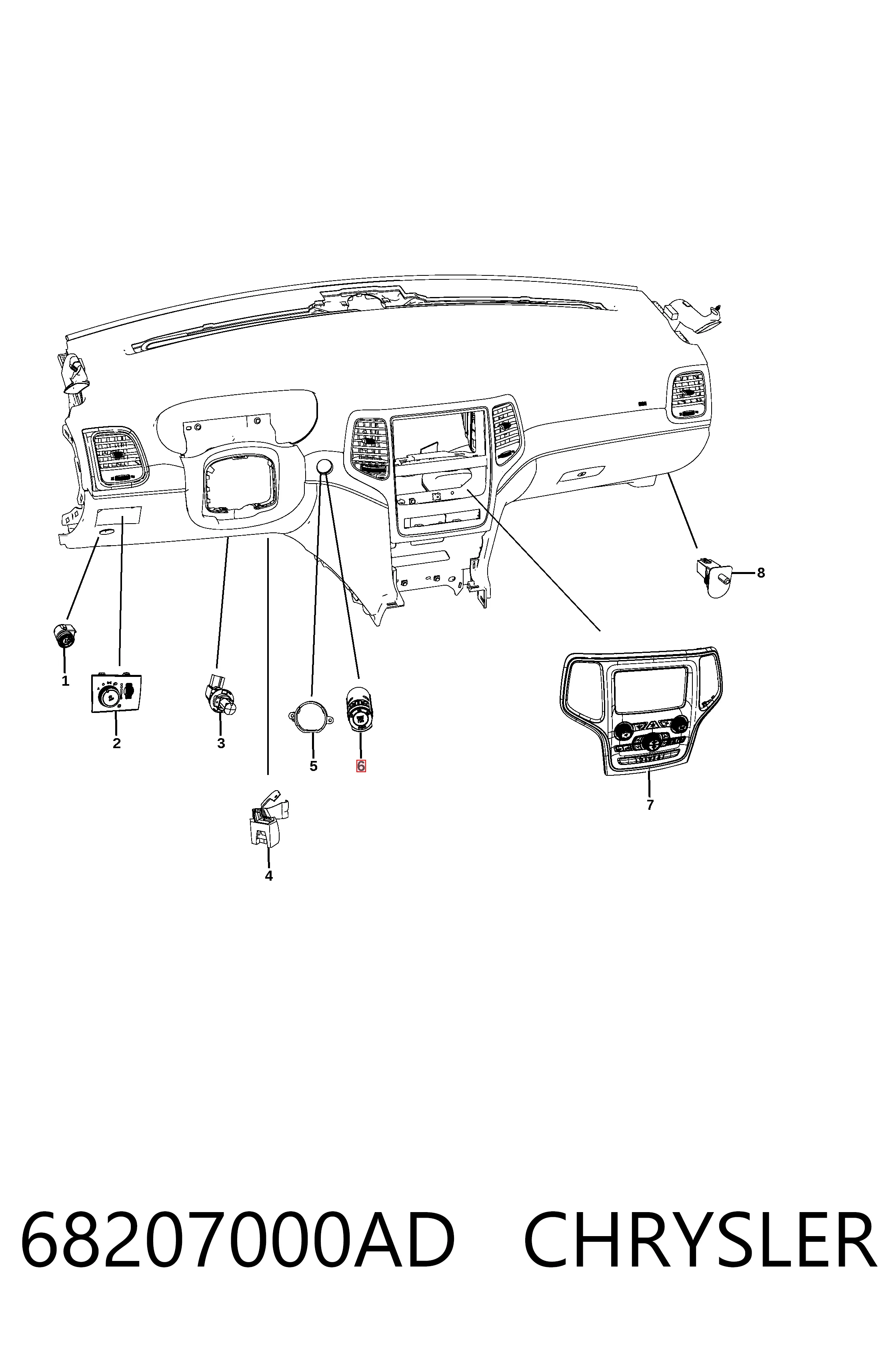 68207000AD Chrysler Кнопка стоп-старт