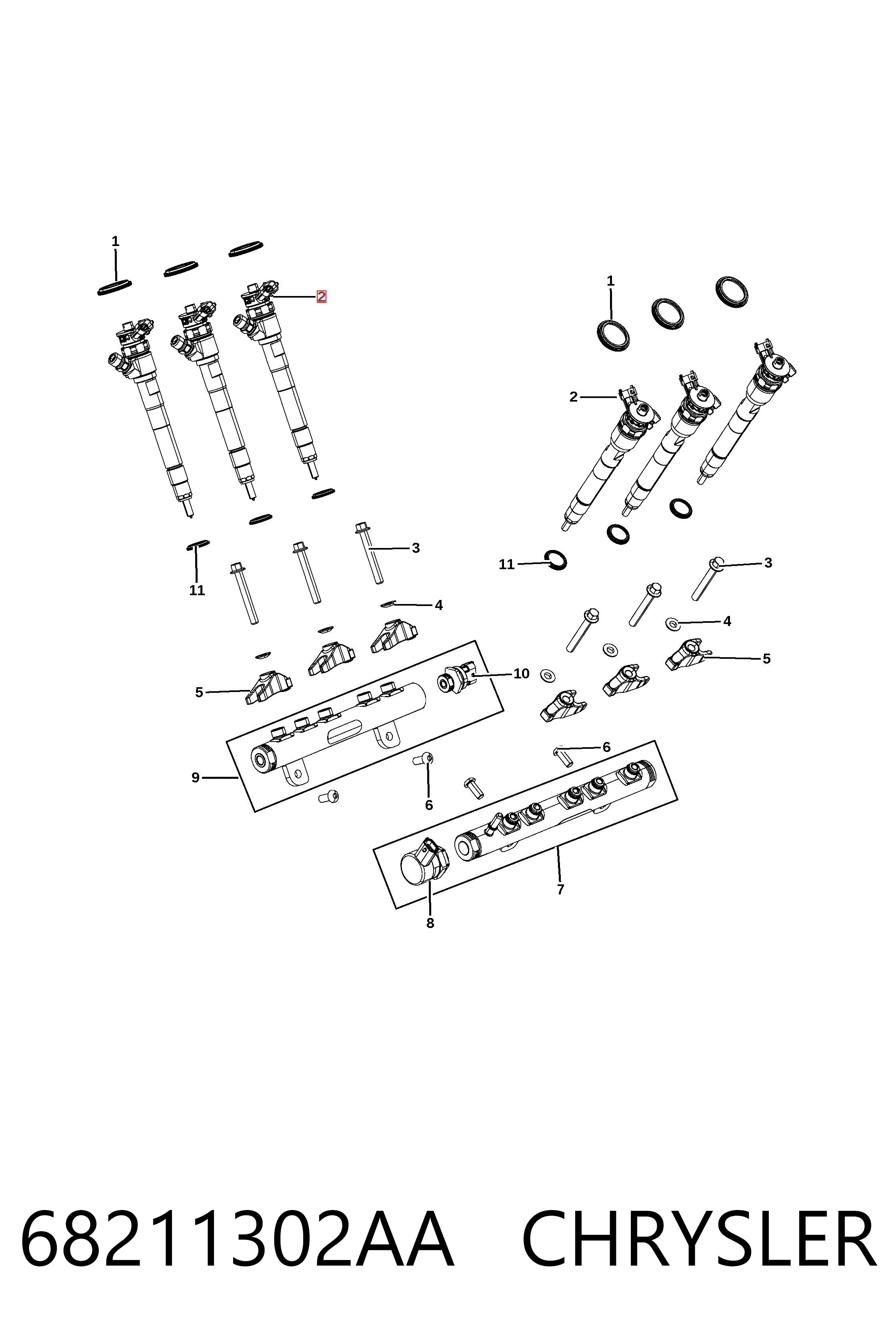 68211302AA Chrysler Топливные форсунки