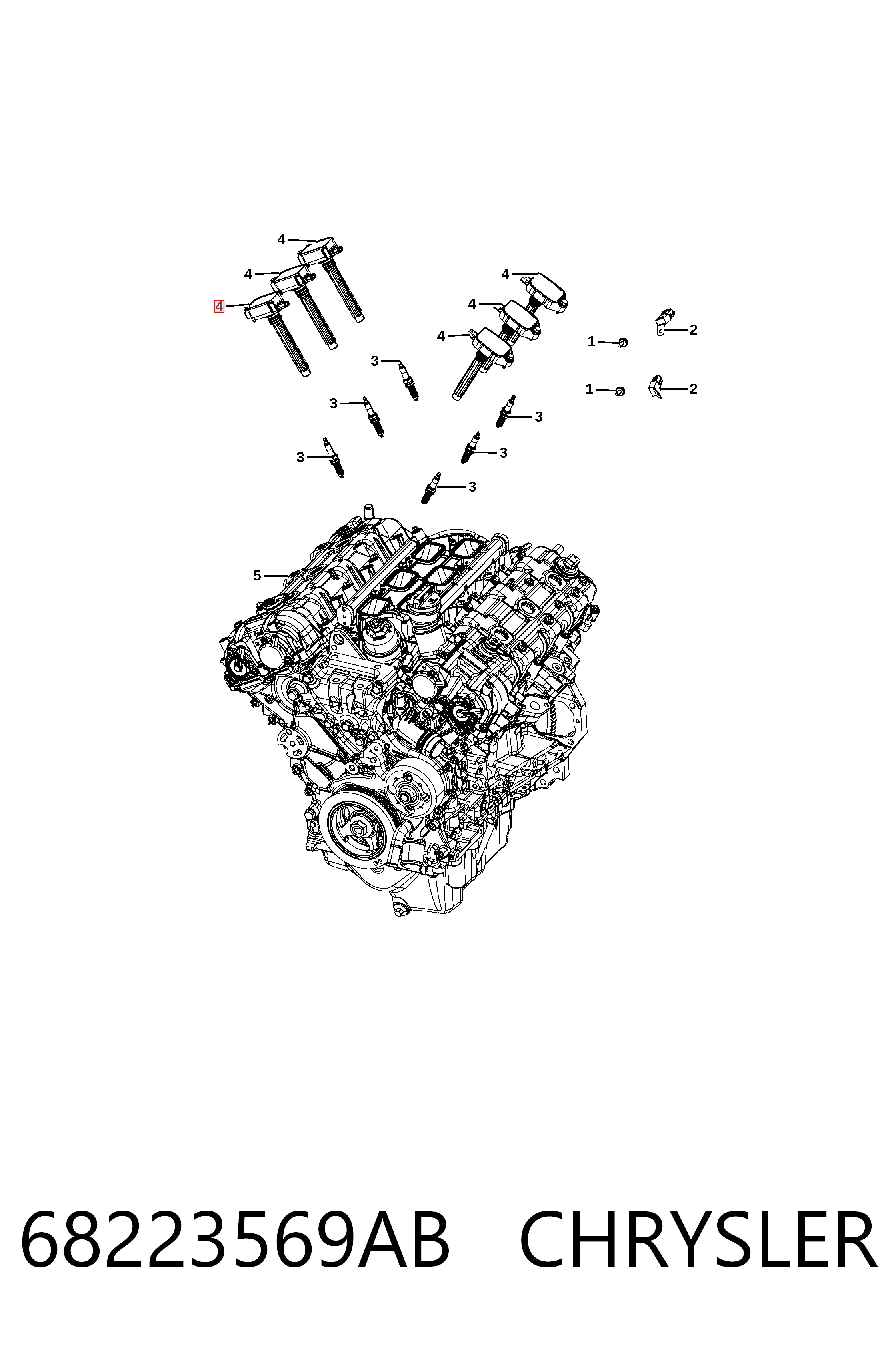 68223569AB Chrysler Катушка зажигания
