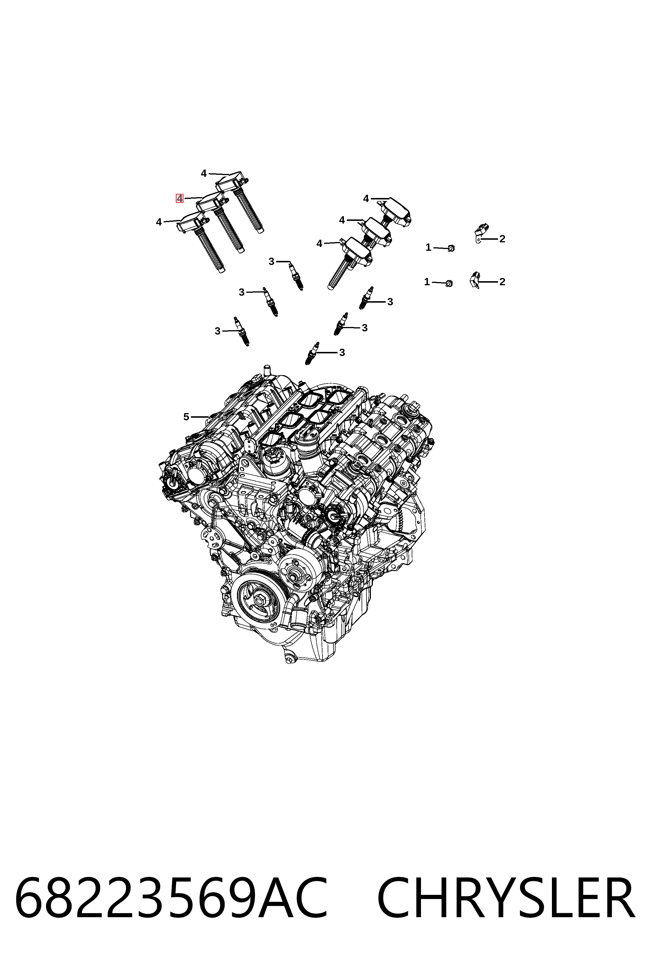 68223569AC Chrysler Катушка зажигания