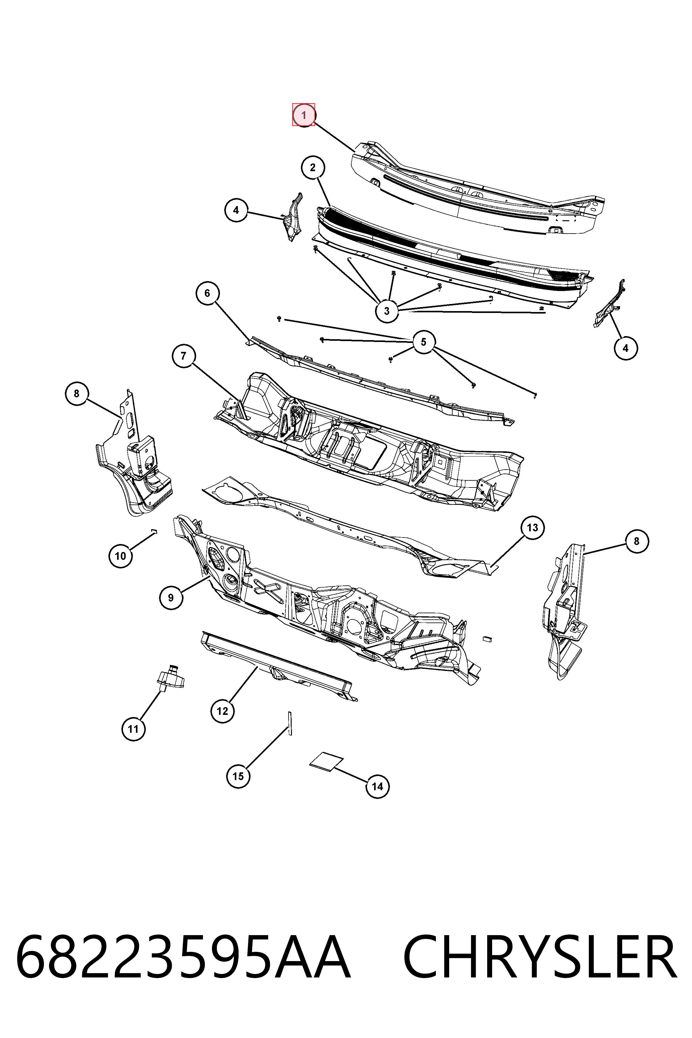 68223595AA Chrysler Решетка дворников