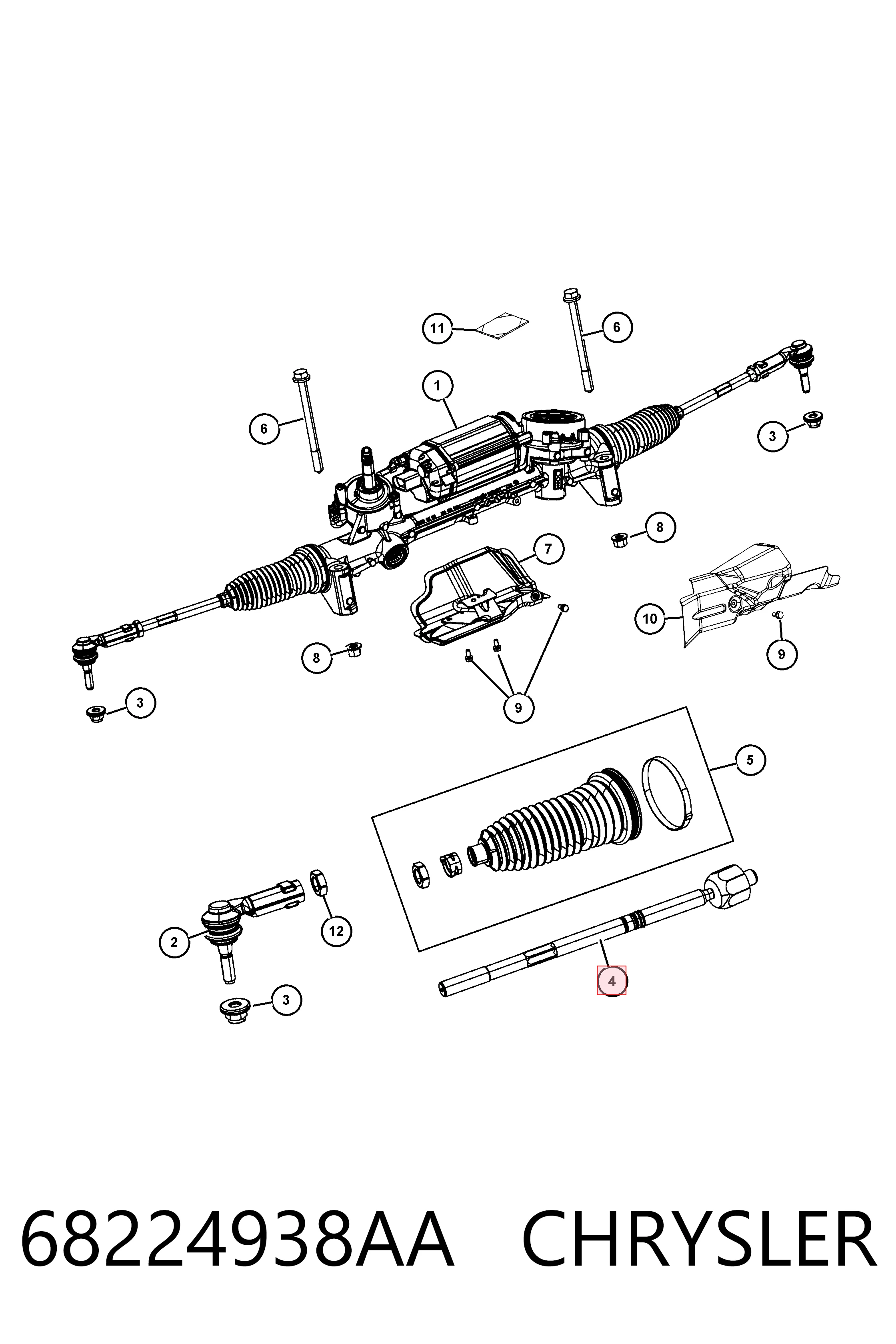 K68224938AB Fiat/Alfa/Lancia Тяги рулевые