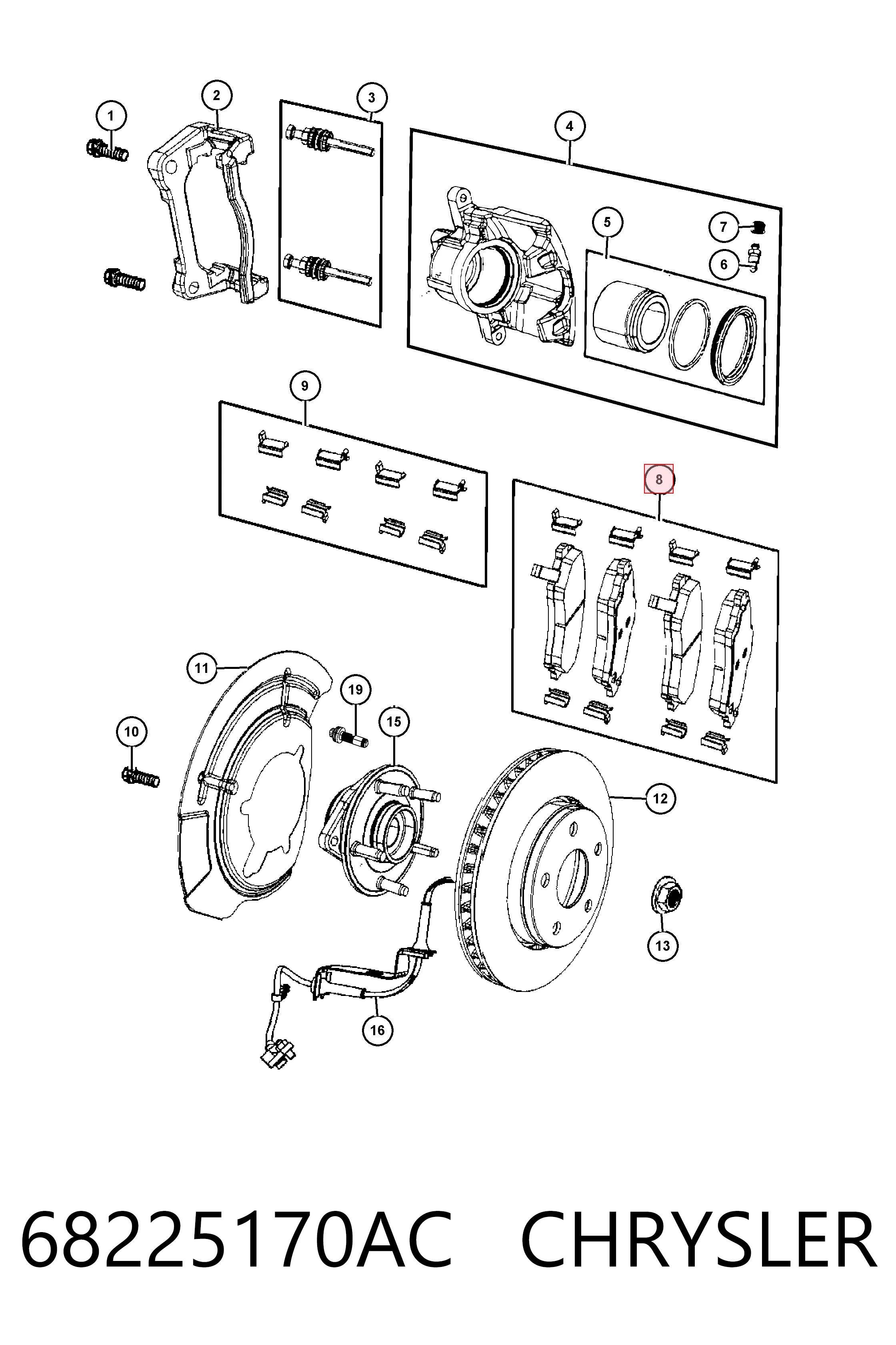 68225170AC Chrysler Колодки передние