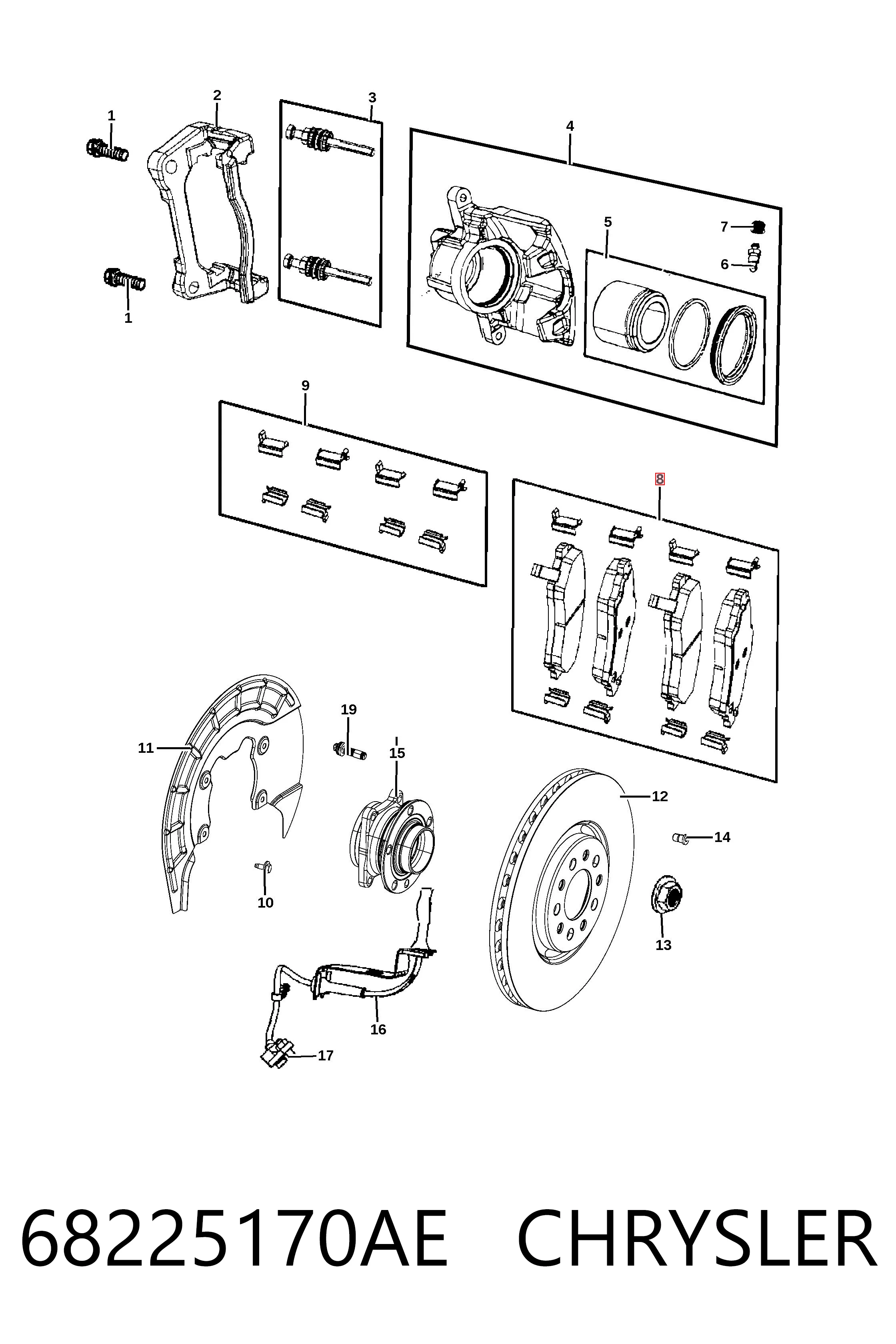 68225170AE Chrysler Колодки передние
