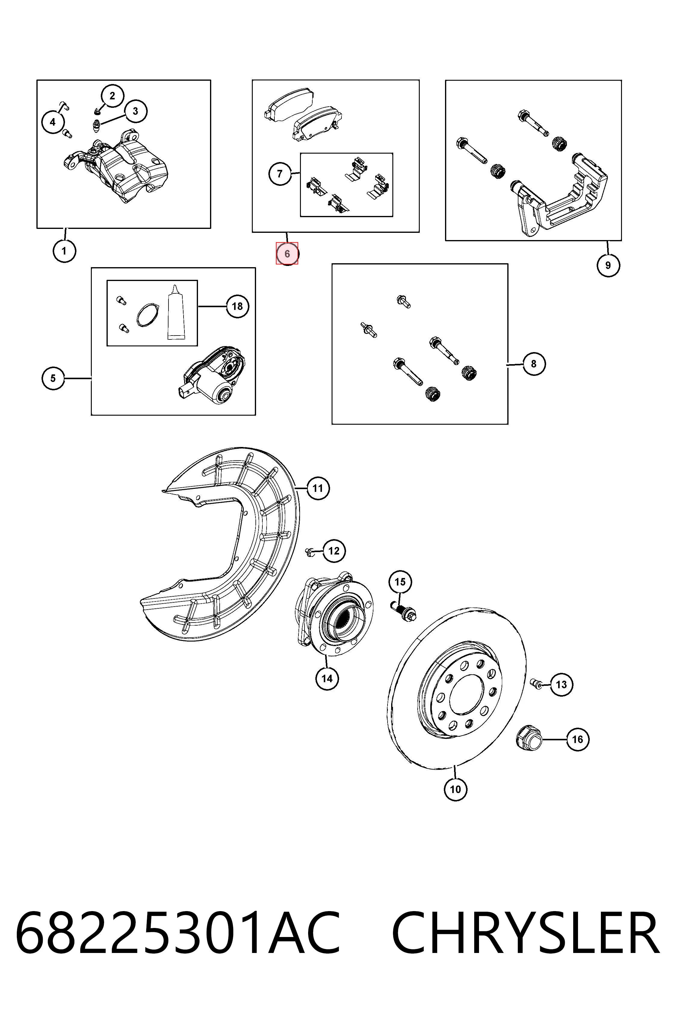 68225301AC Chrysler Колодки тормозные дисковые комплект