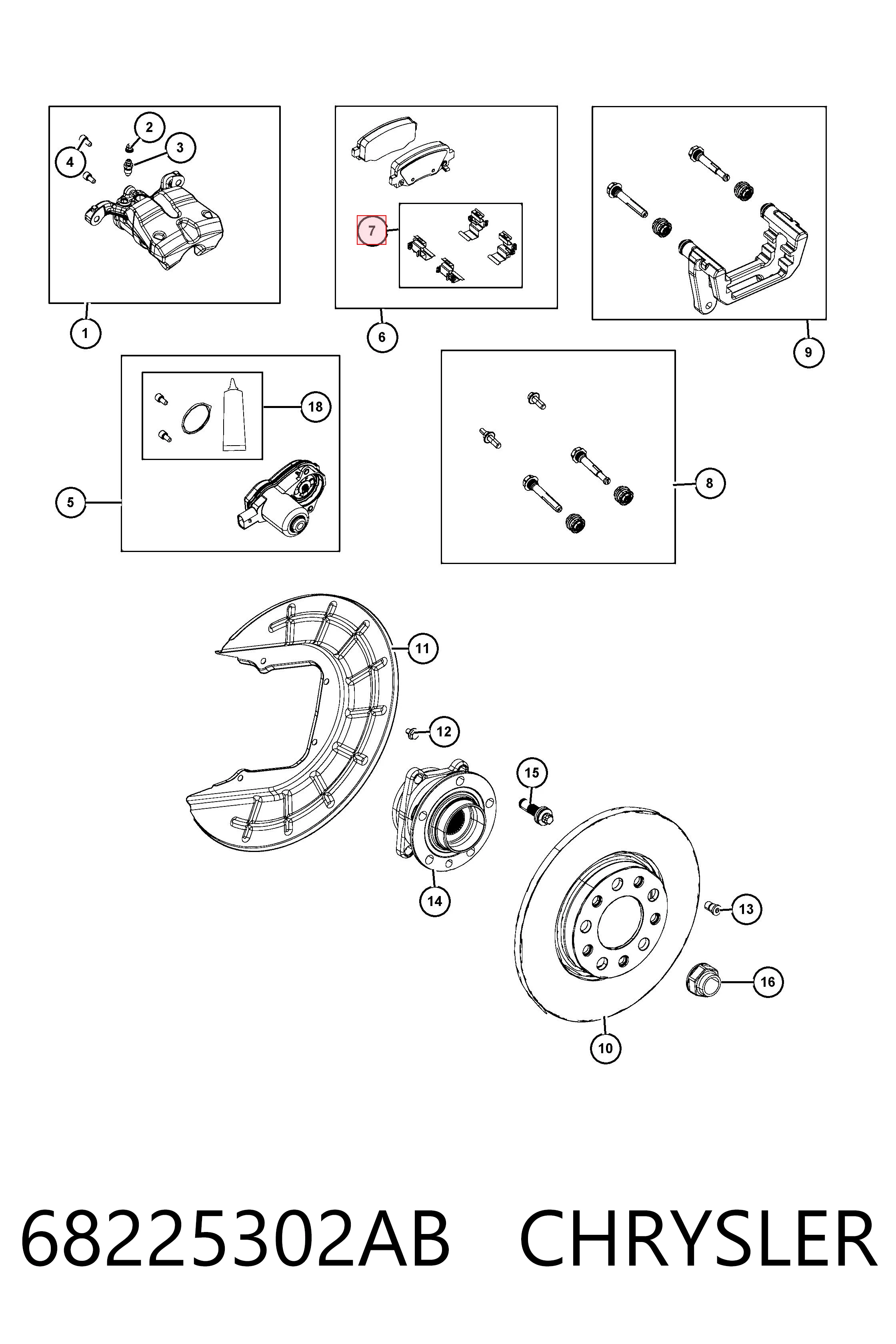 68225302AB Chrysler Колодки тормозные дисковые комплект