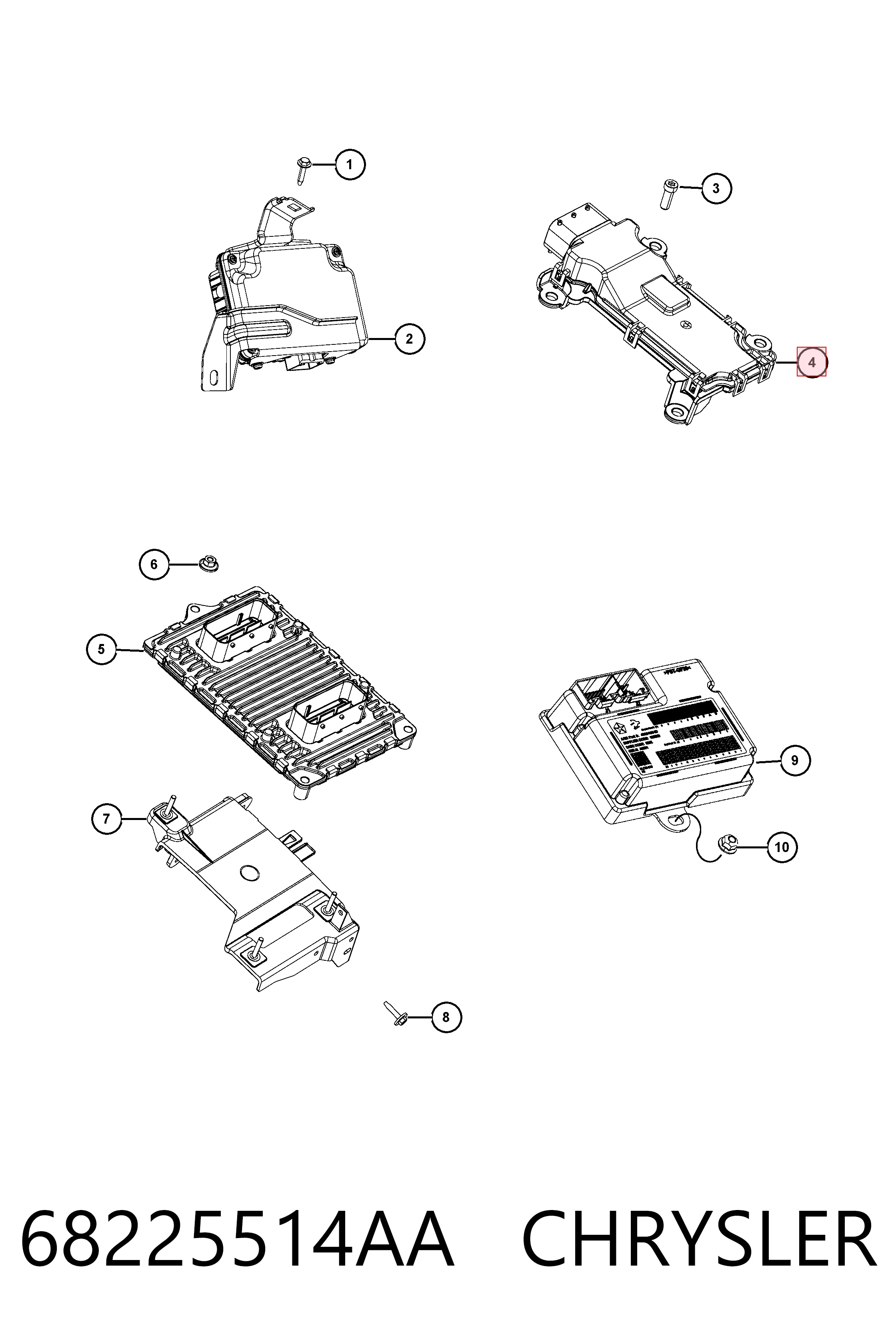 68225514AA Chrysler Модуль АКПП электронный