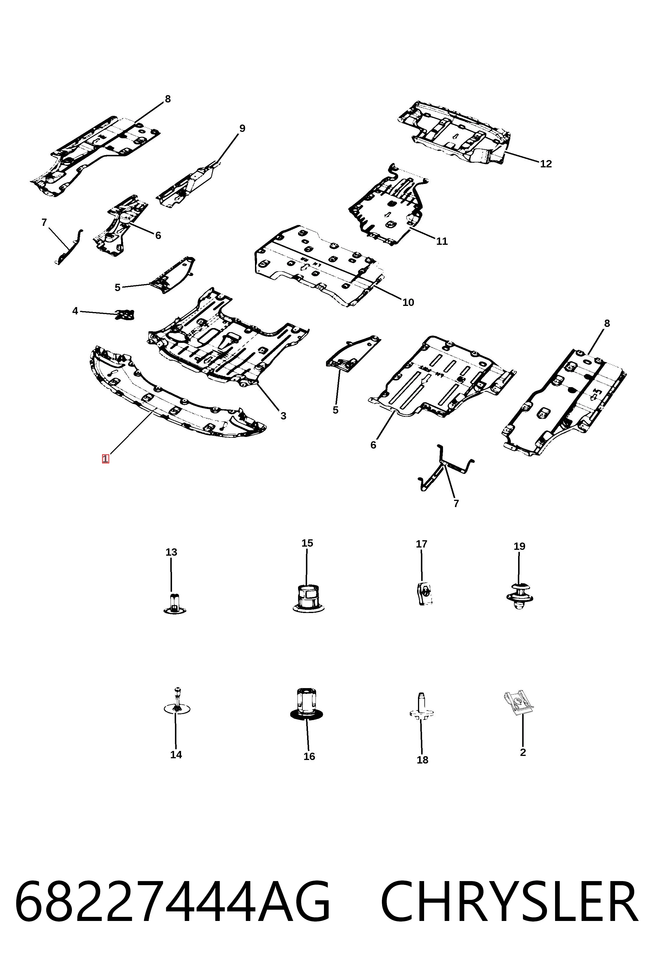 Кенгурятник Fiat/Alfa/Lancia K68227444AF цена, от 60.62 USD