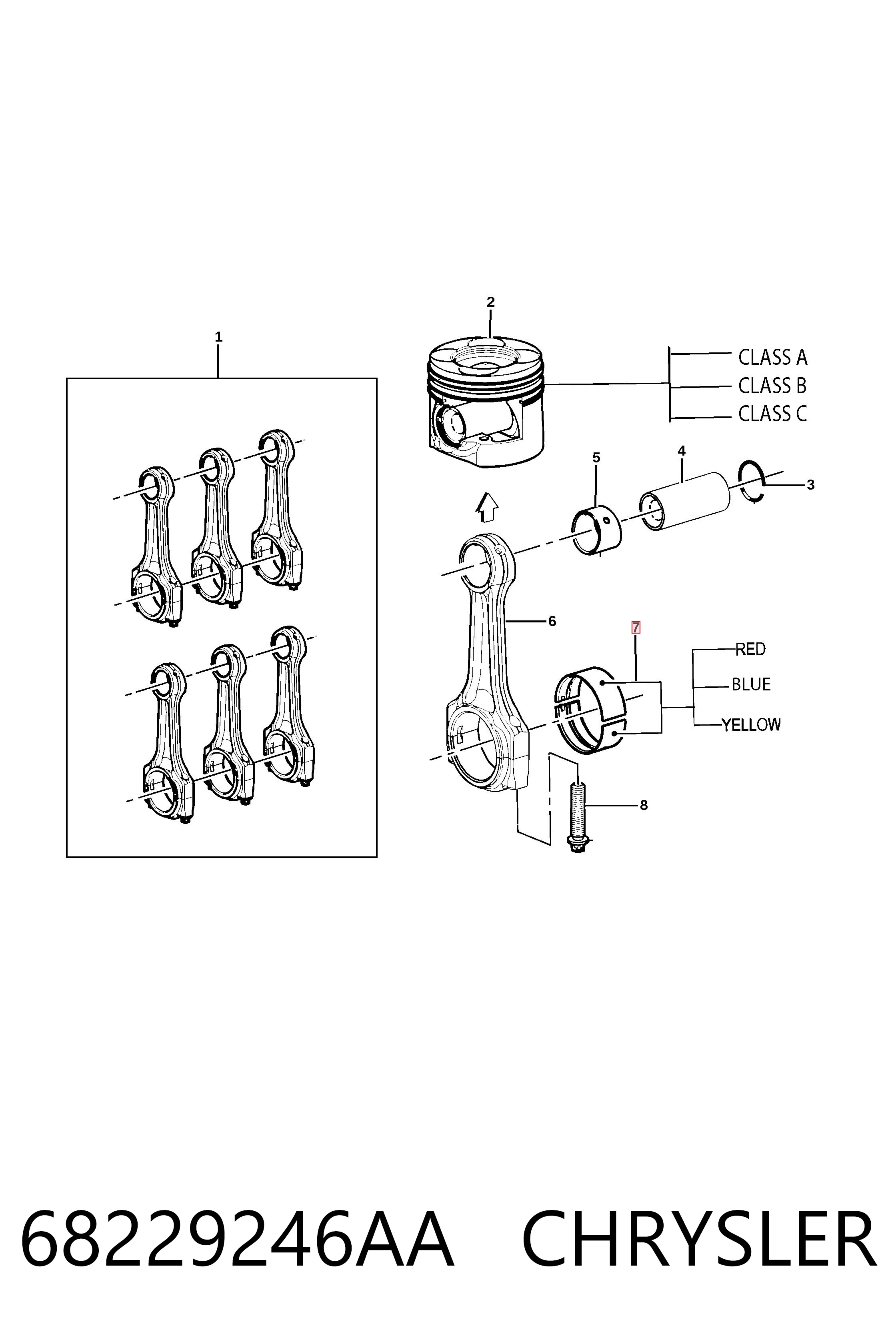K68229246AA Fiat/Alfa/Lancia Комплект подшипников скольжения