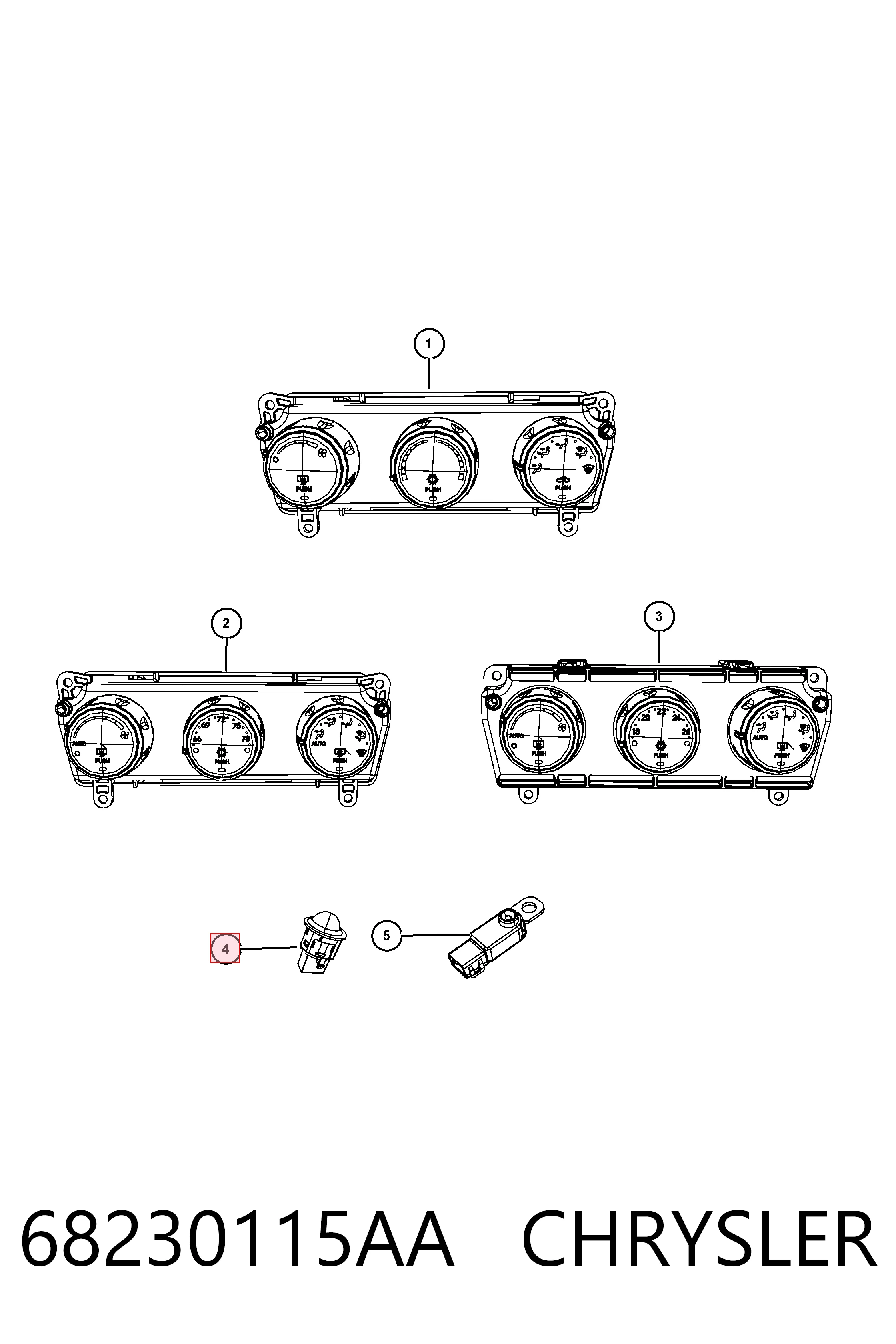 Купить K68230115AB Fiat/Alfa/Lancia Датчик освещения салона