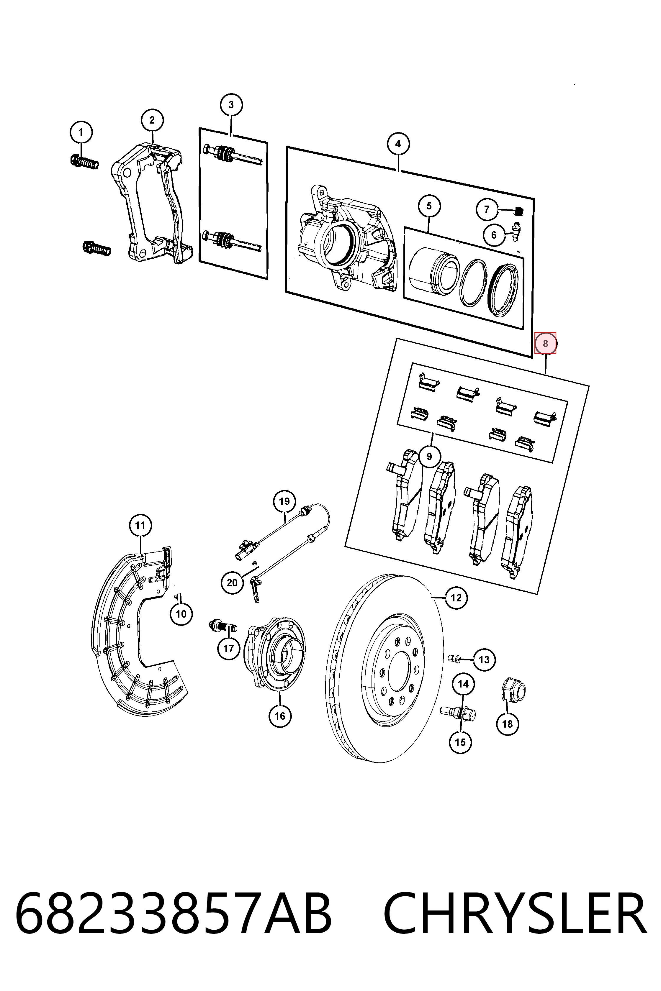 68233857AB Chrysler Колодки передние