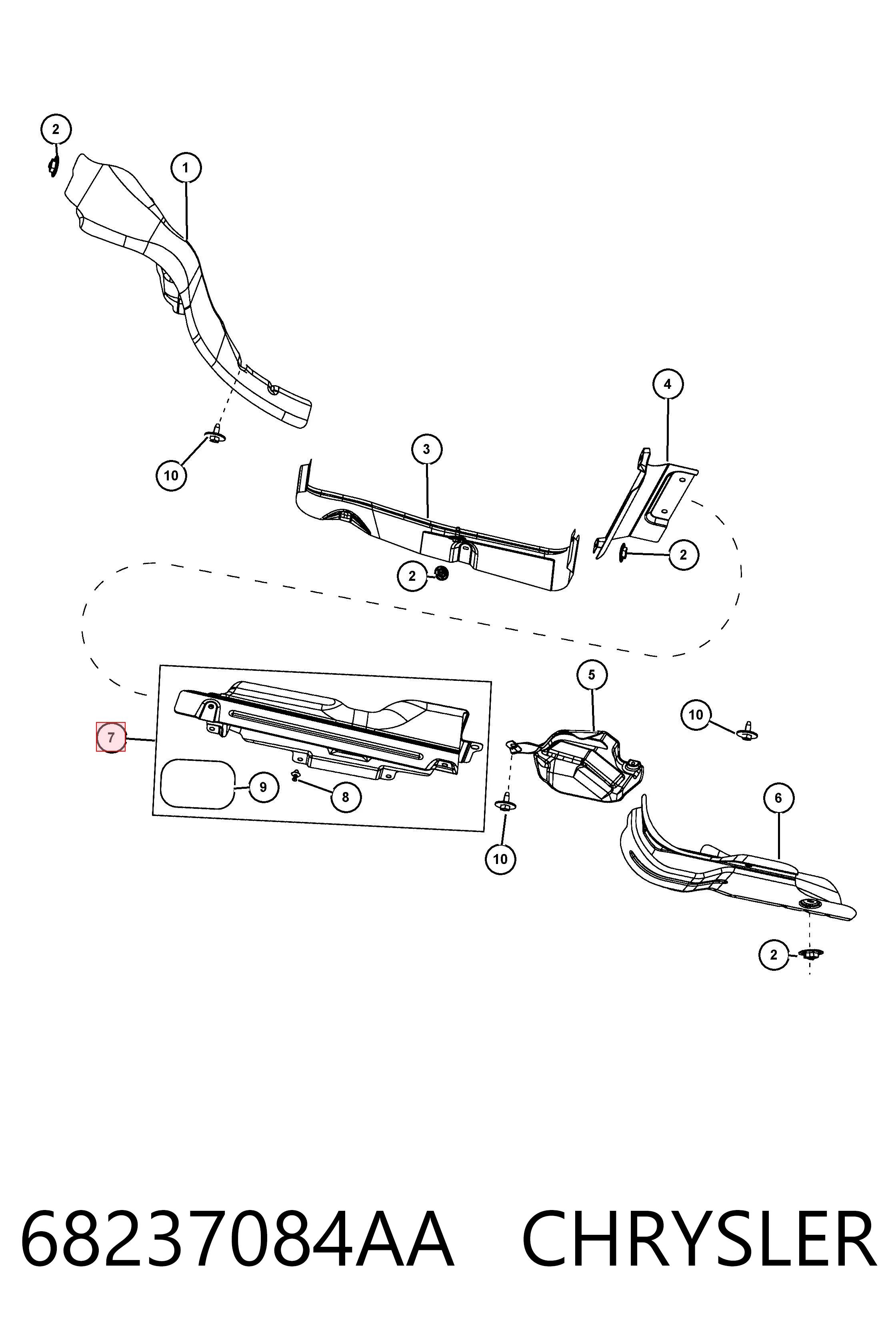 68237084AA Chrysler Бак топливный