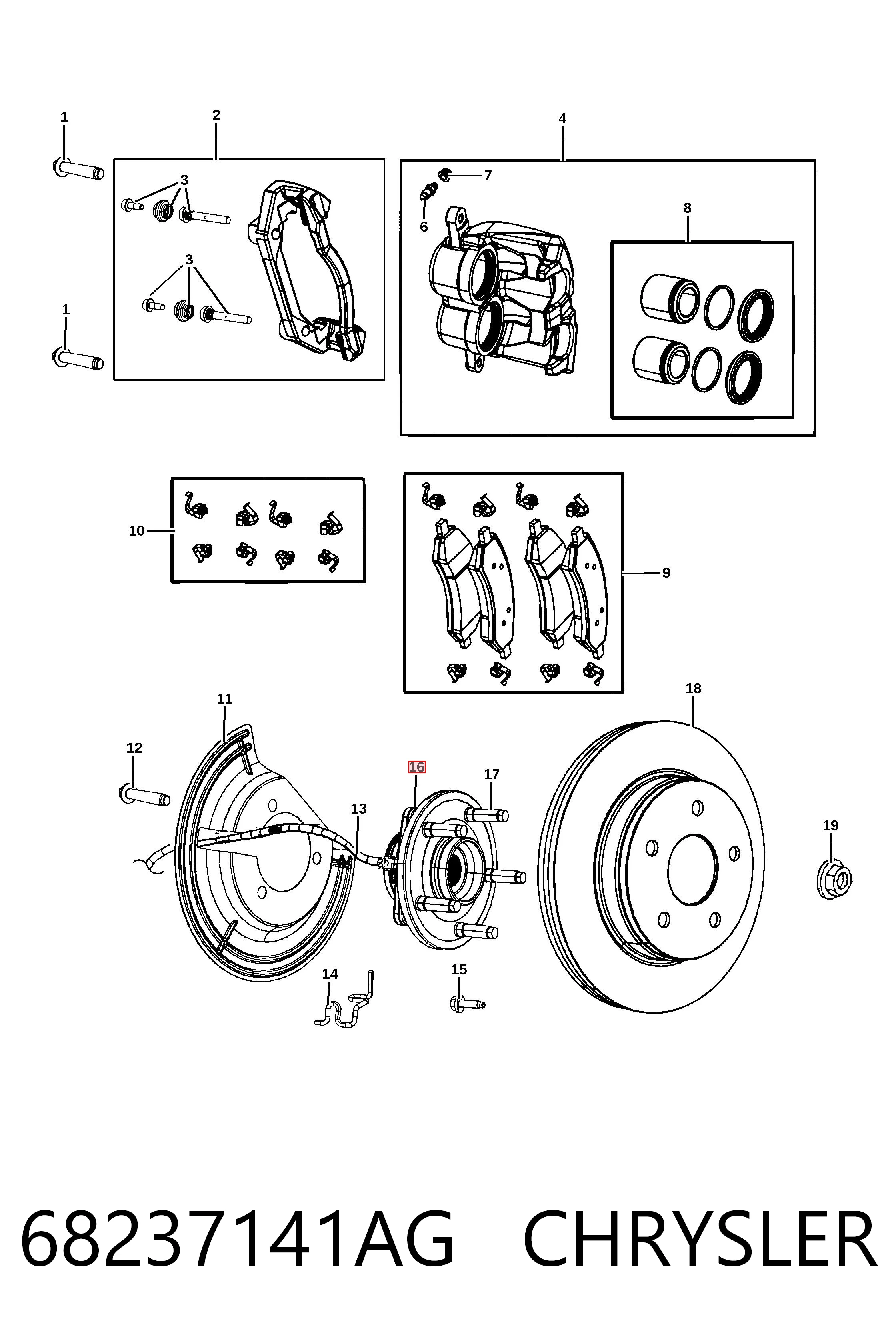 Купить K68237141AD Fiat/Alfa/Lancia Ступица переднего колеса