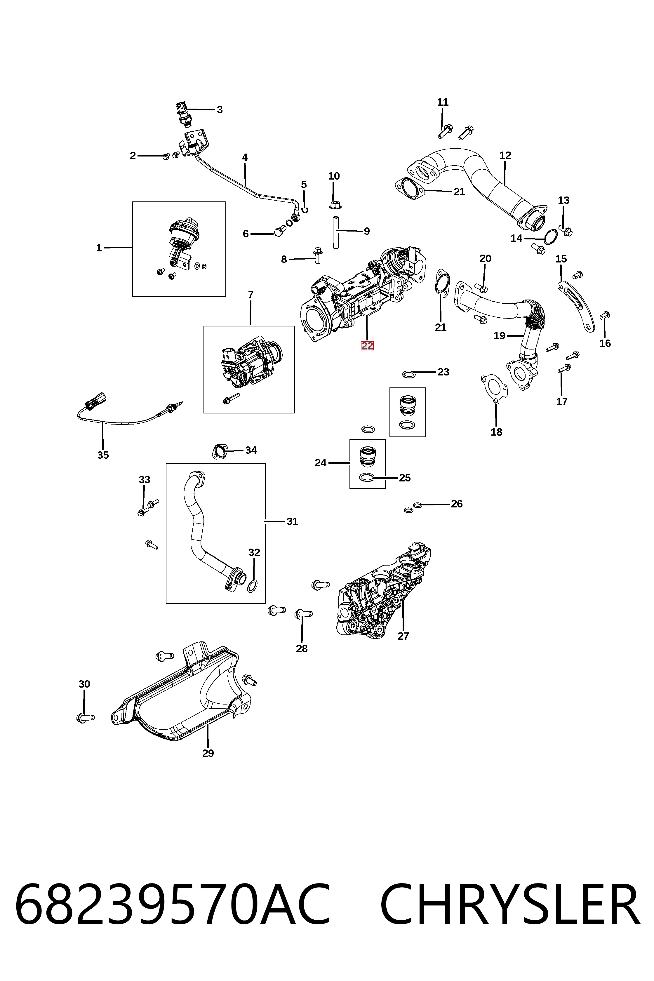 K68239570AC Fiat/Alfa/Lancia Клапан рециркуляции отработавших газов EGR
