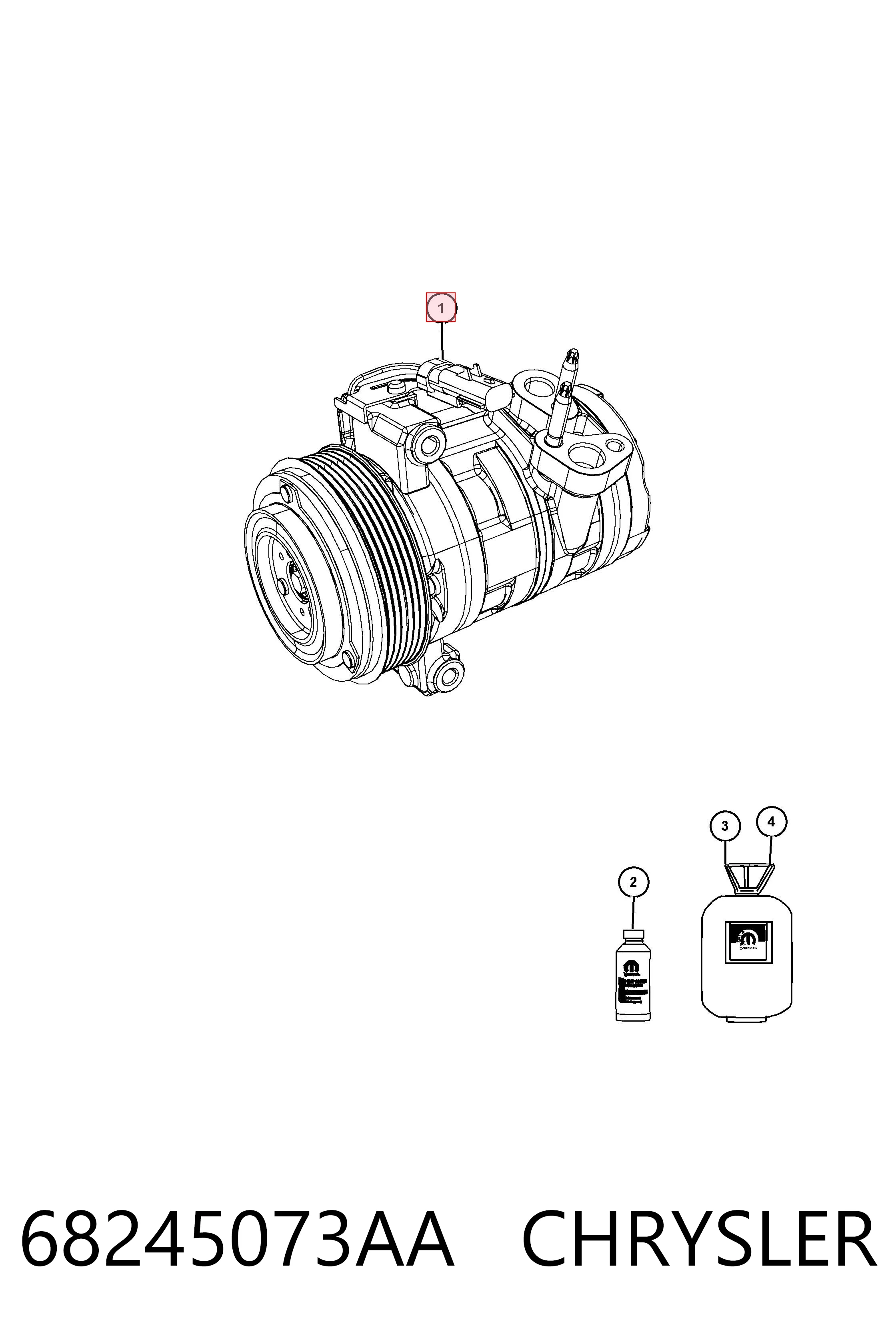 K68245073AA Fiat/Alfa/Lancia Компрессор хладагента