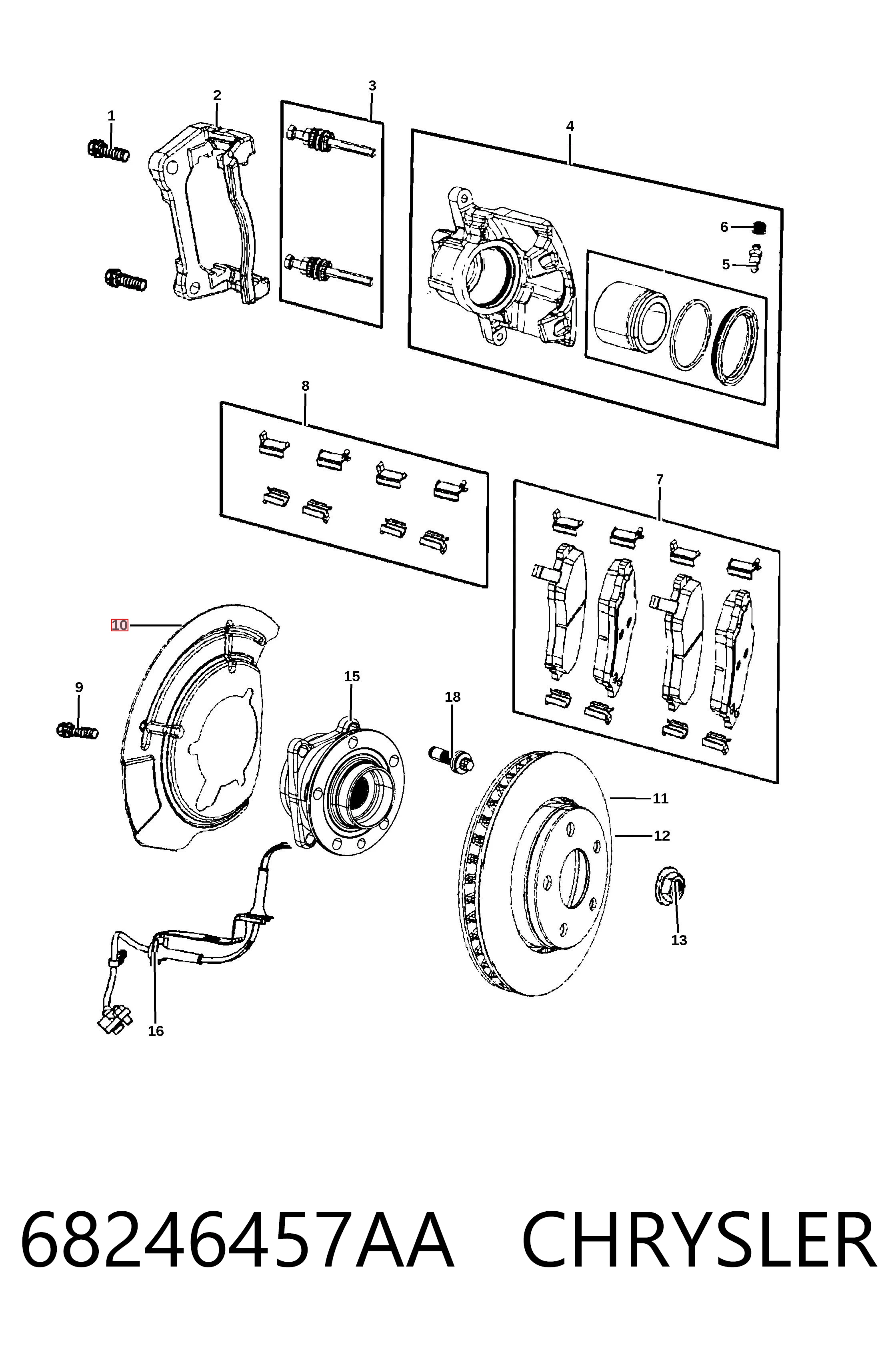 Защита тормозного диска переднего левого K68081533AA Fiat/Alfa/Lancia
