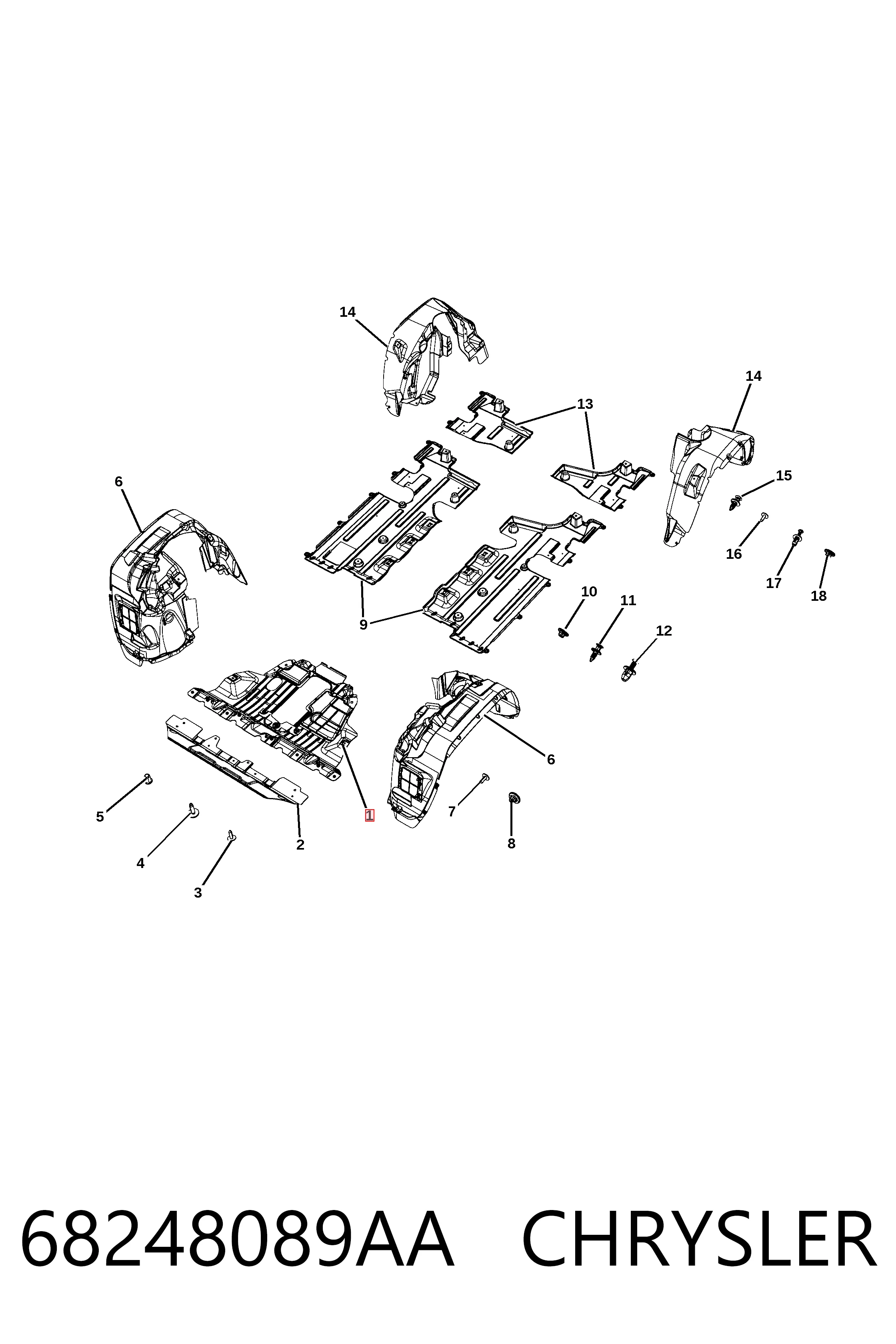 Защита двигателя K68248087AA Fiat/Alfa/Lancia