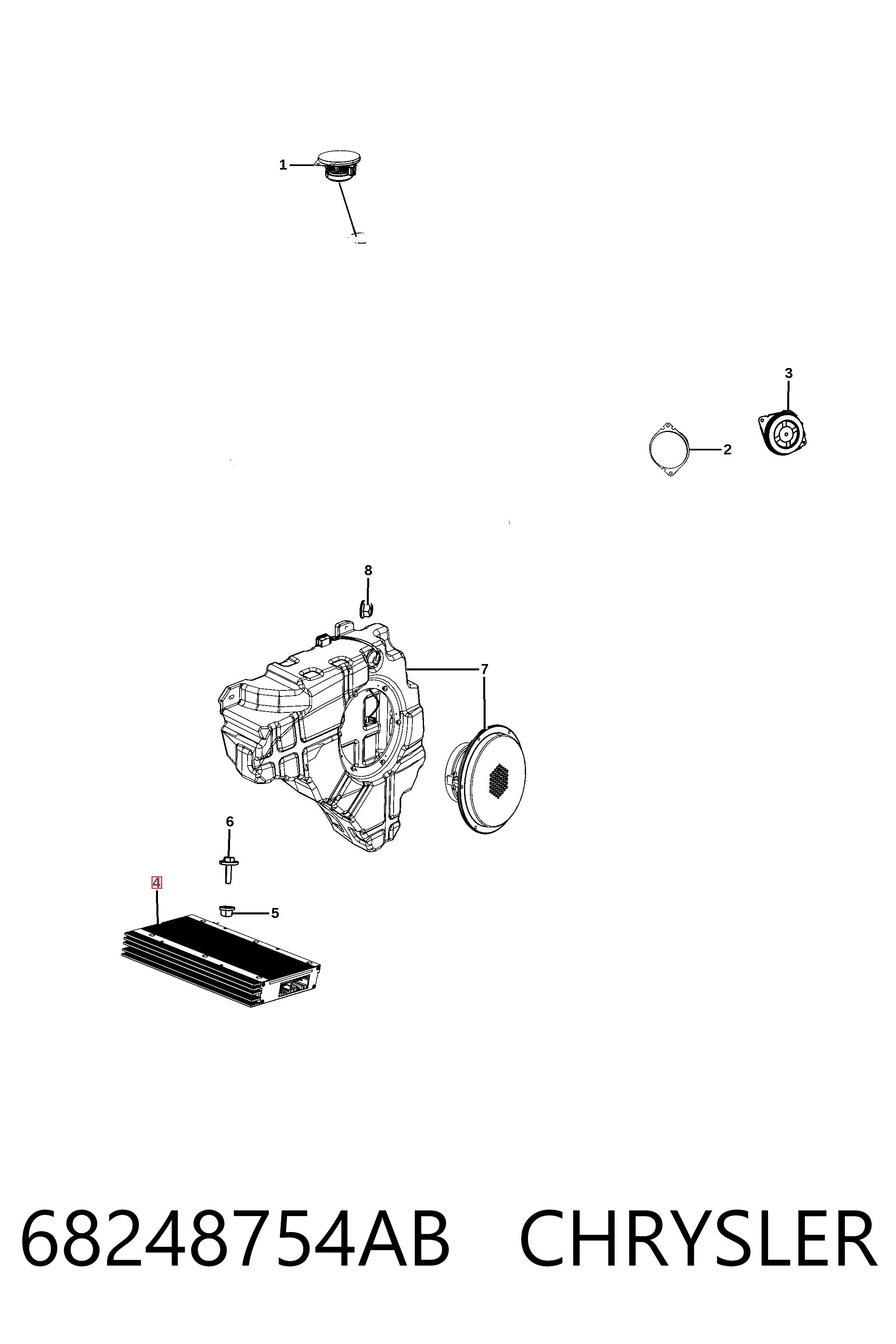 68248754AB Chrysler Усилитель звука аудиосистемы