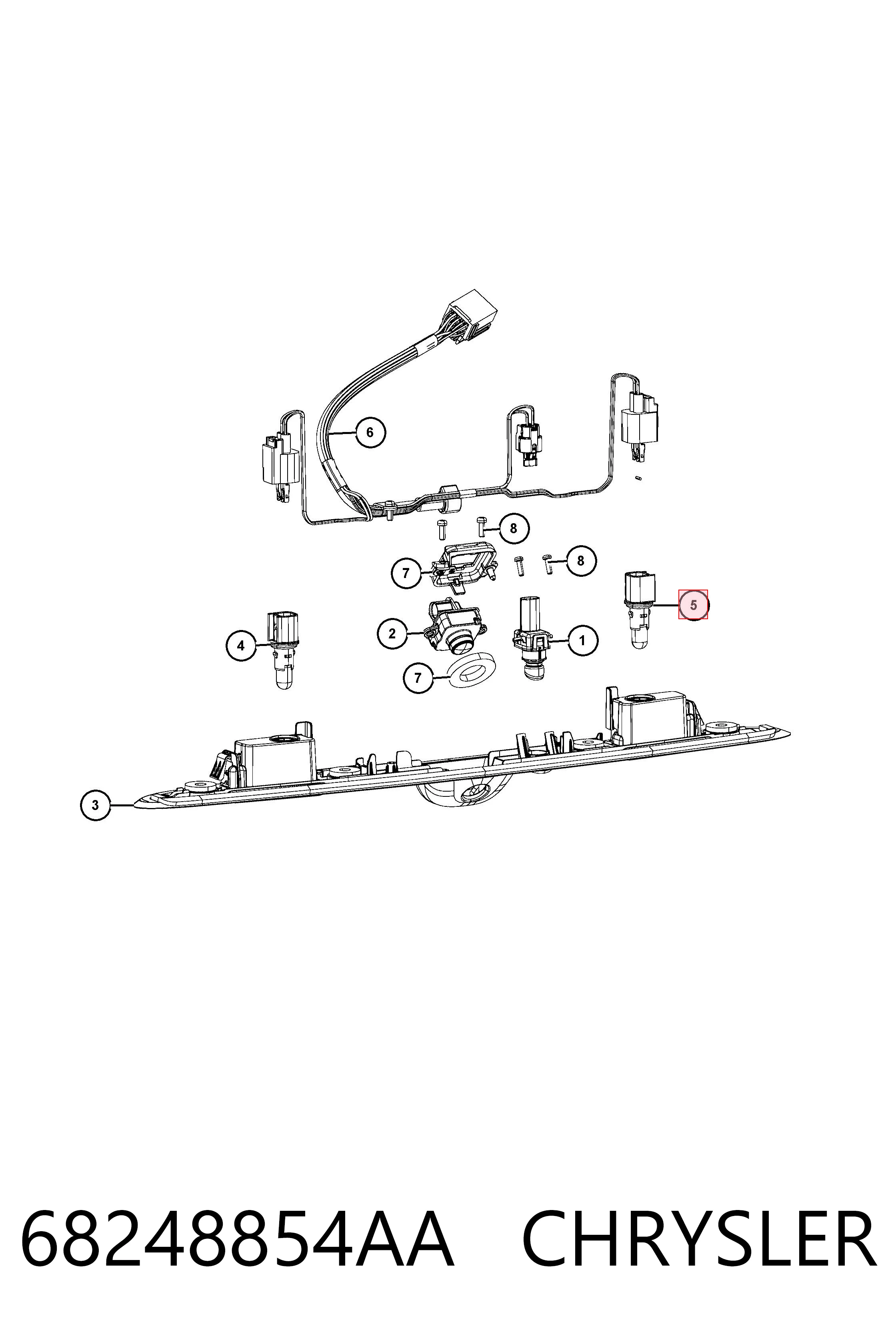 68248854AA Chrysler Фонарь освещения номера