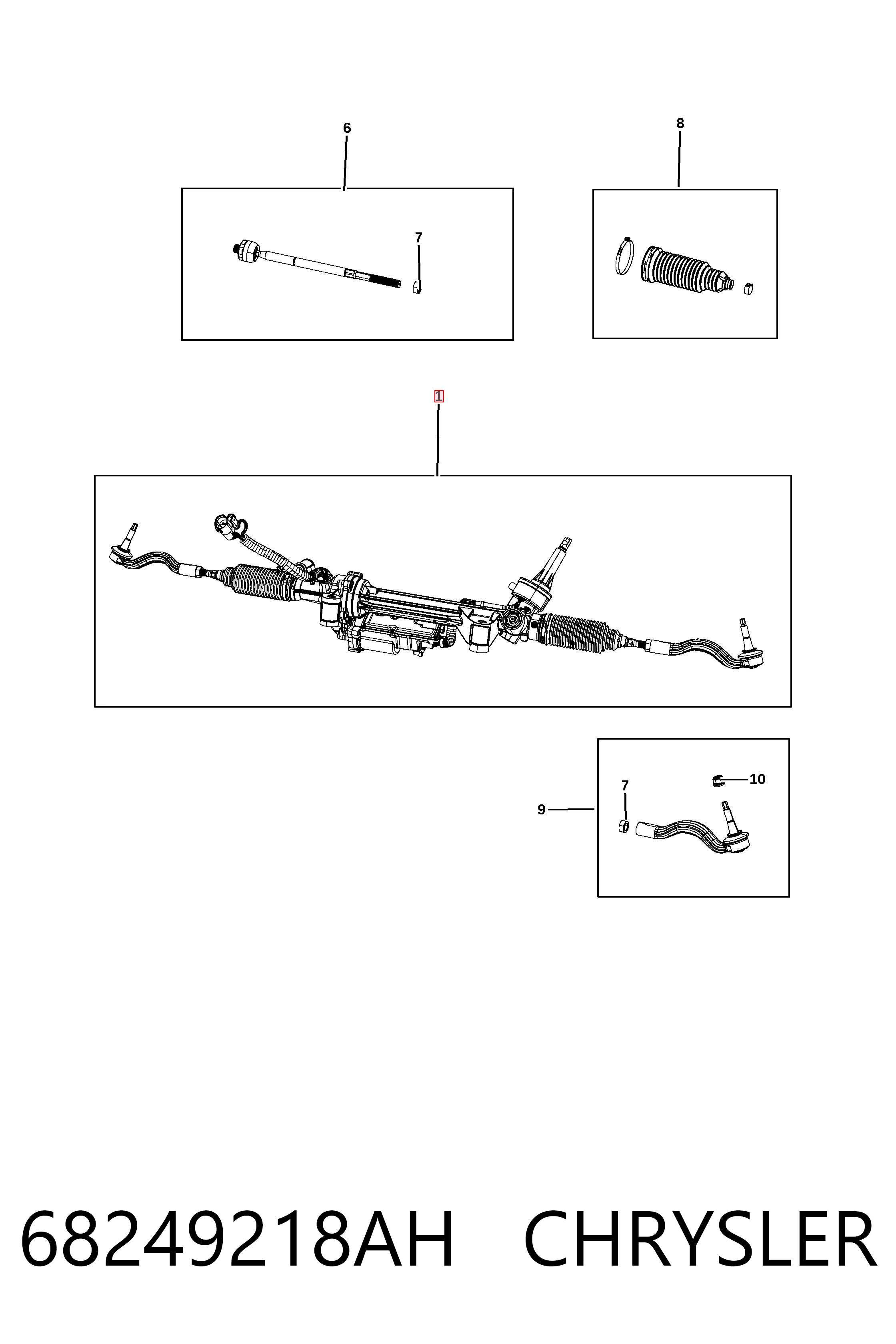 Рейка рулевая Fiat/Alfa/Lancia K68524909AB
