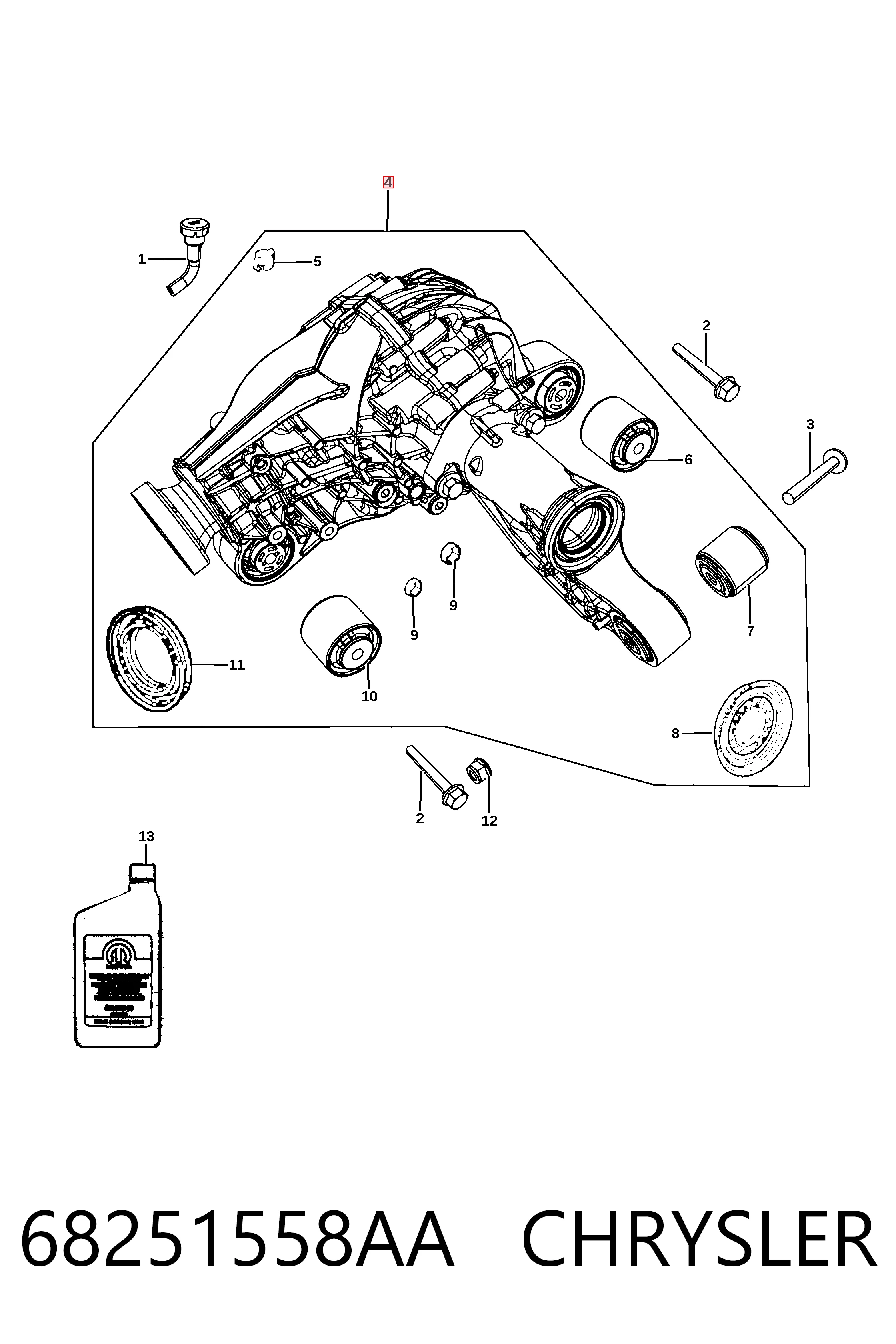 Купить K68251558AA Fiat/Alfa/Lancia Передний редуктор