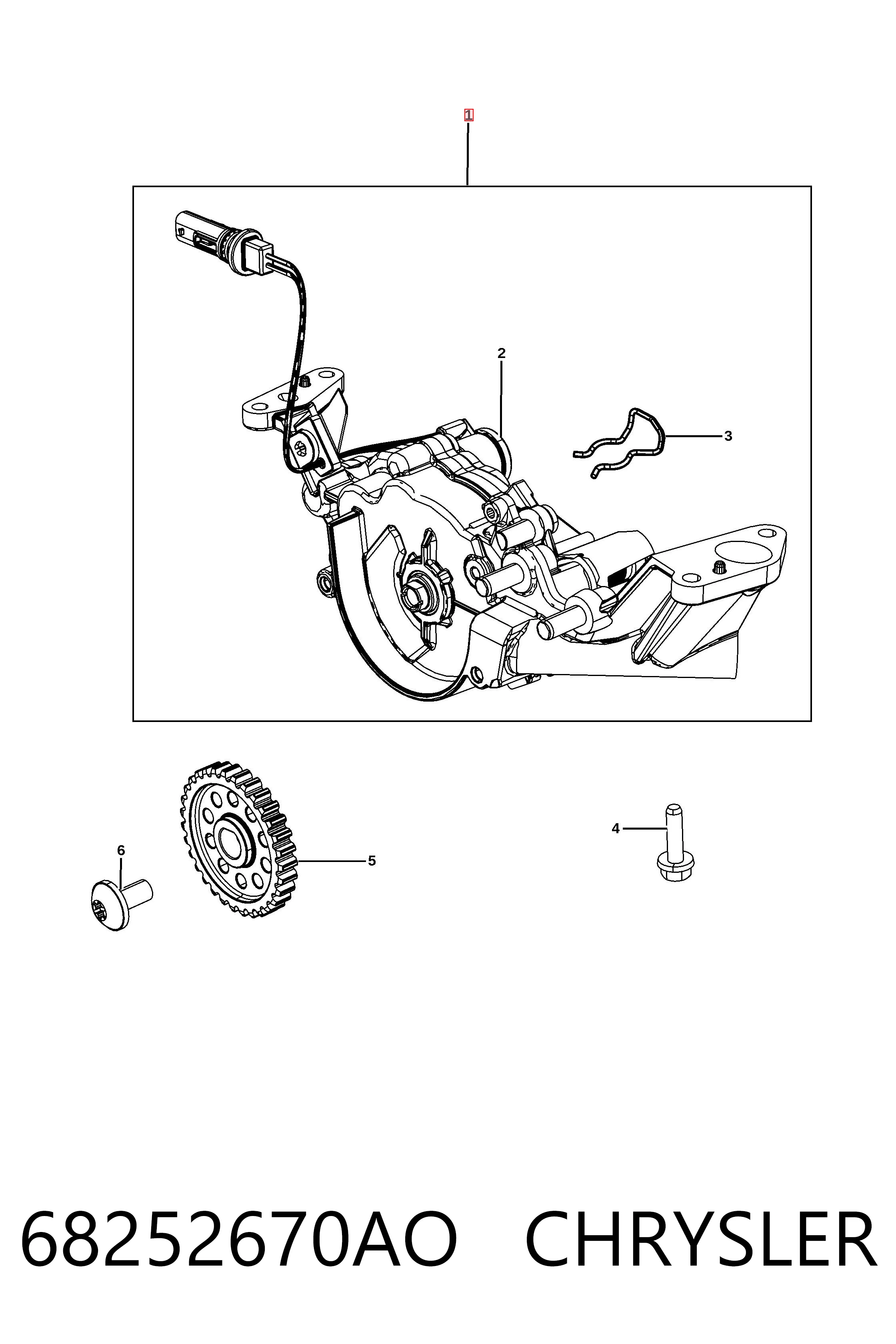 68252670AO Chrysler Масляный насос двигателя