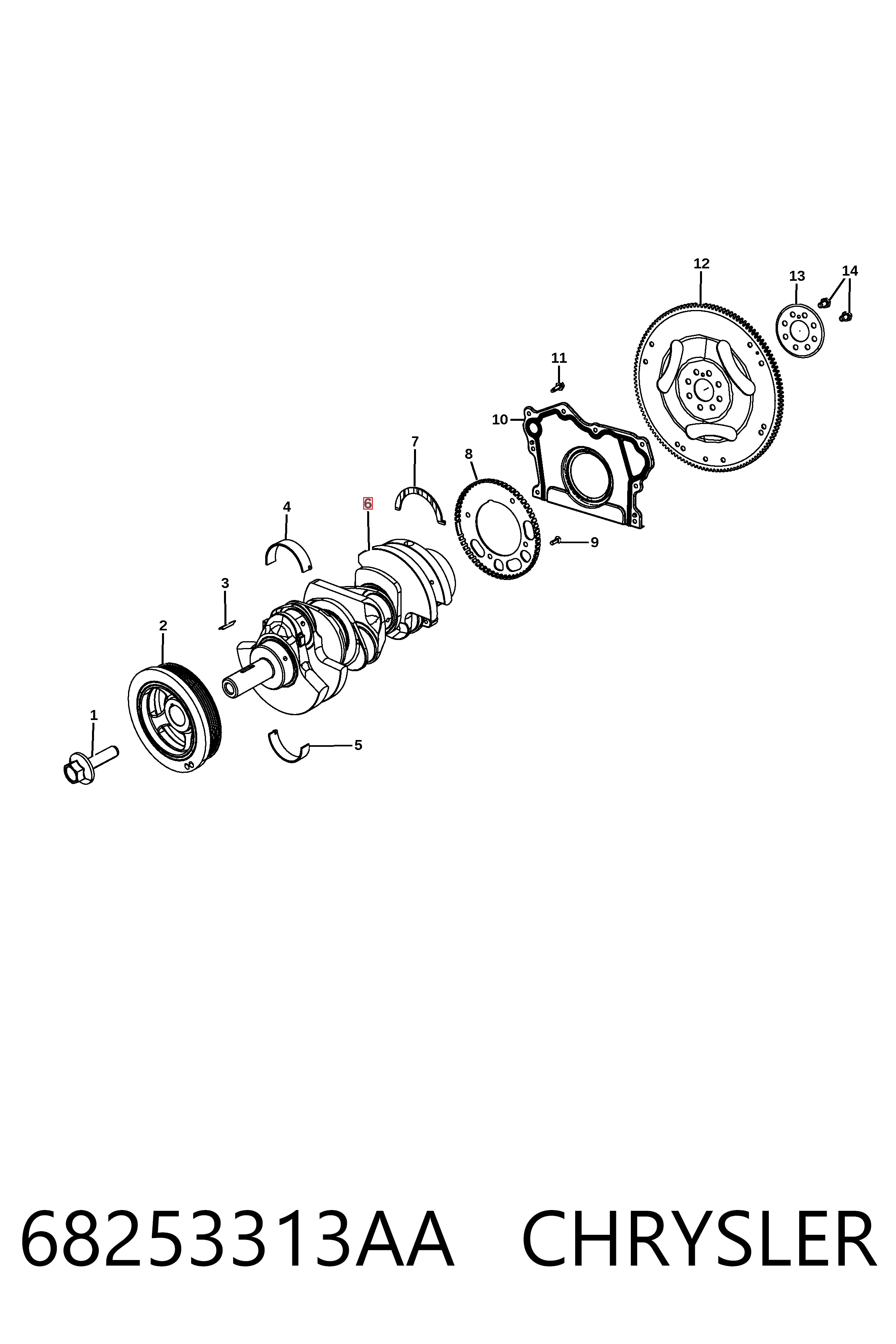 Коленвал K04893950AC Fiat/Alfa/Lancia