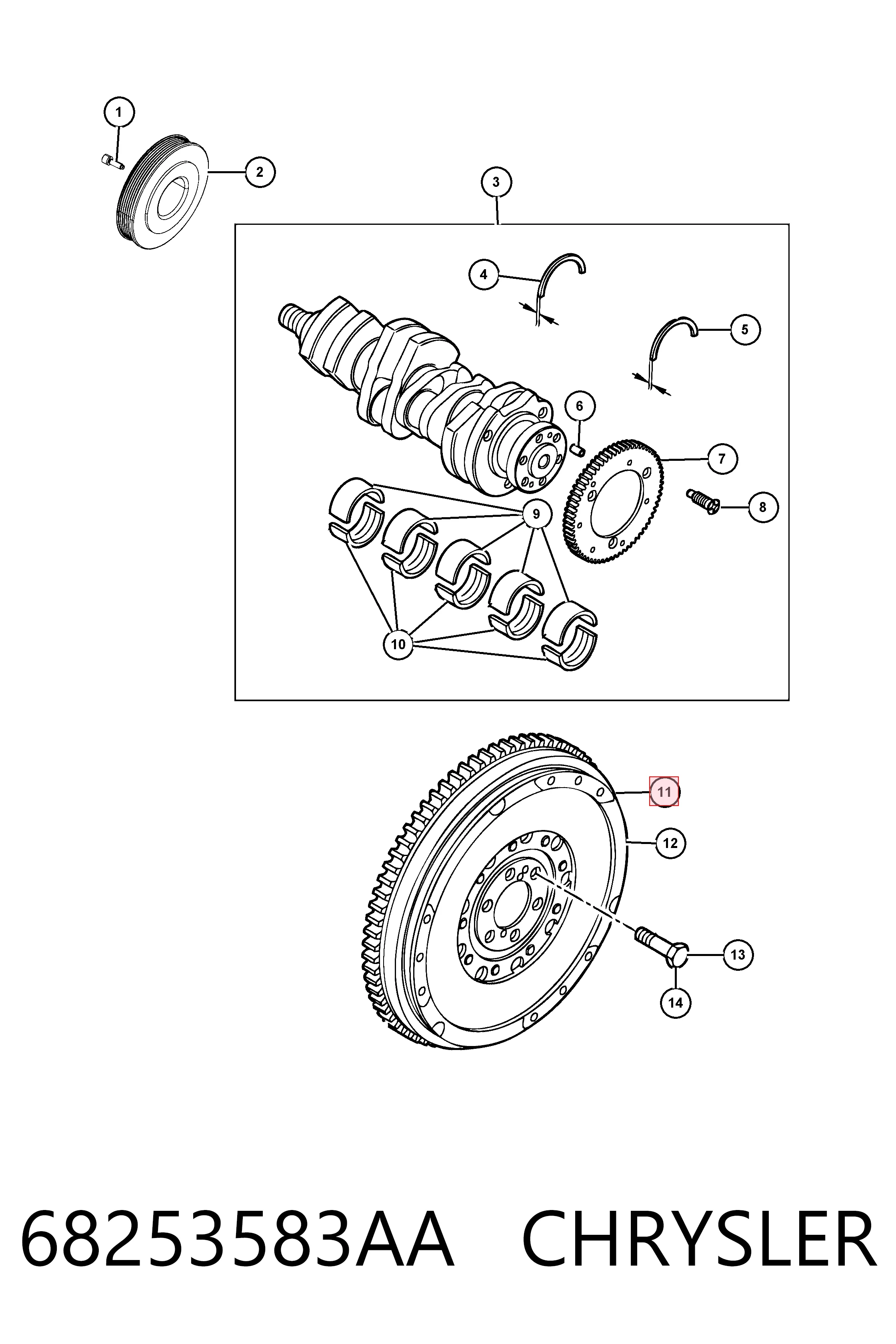 K68253583AA Fiat/Alfa/Lancia Демпферный маховик