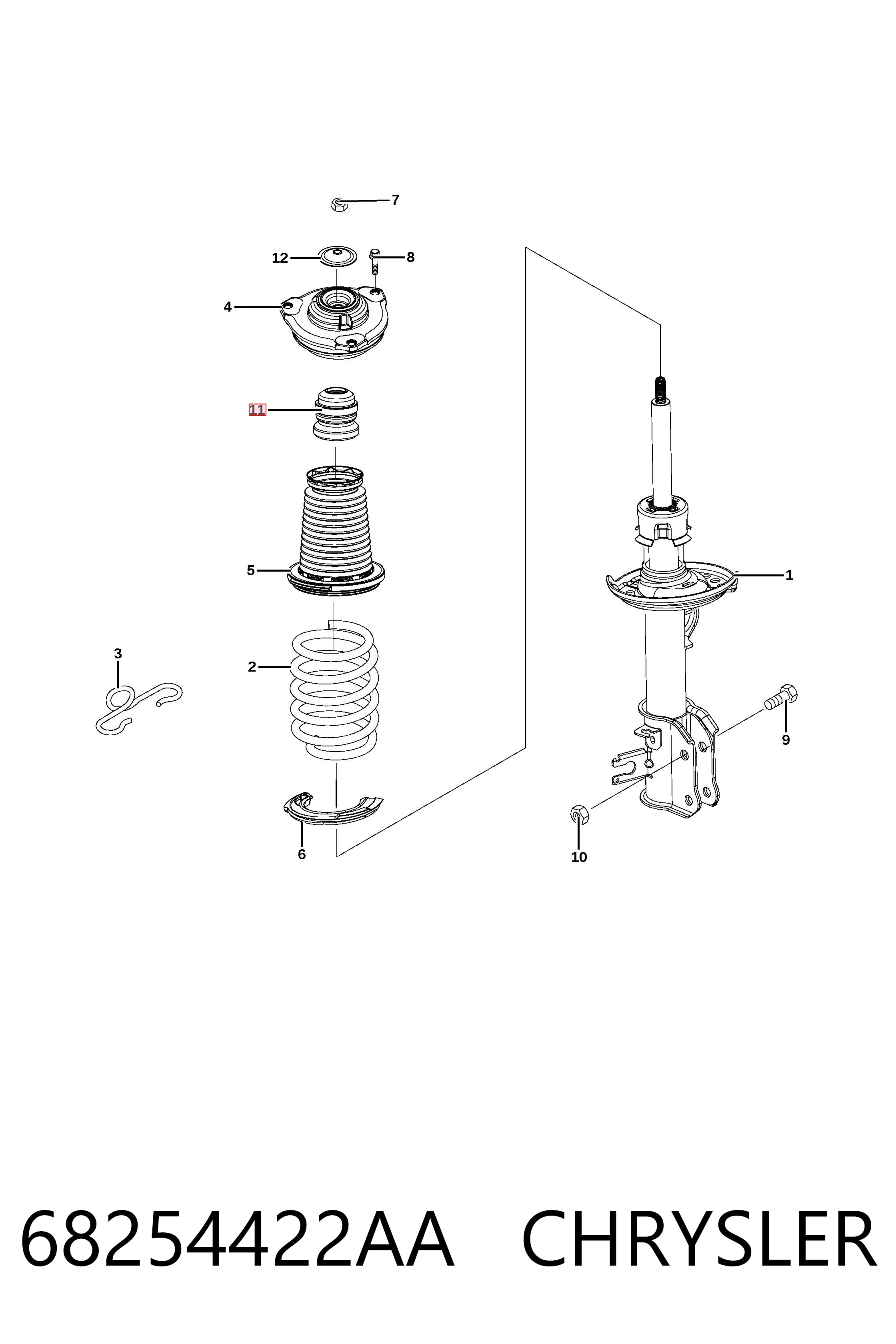 RK68254 Raiso Буфер амортизатора переднего