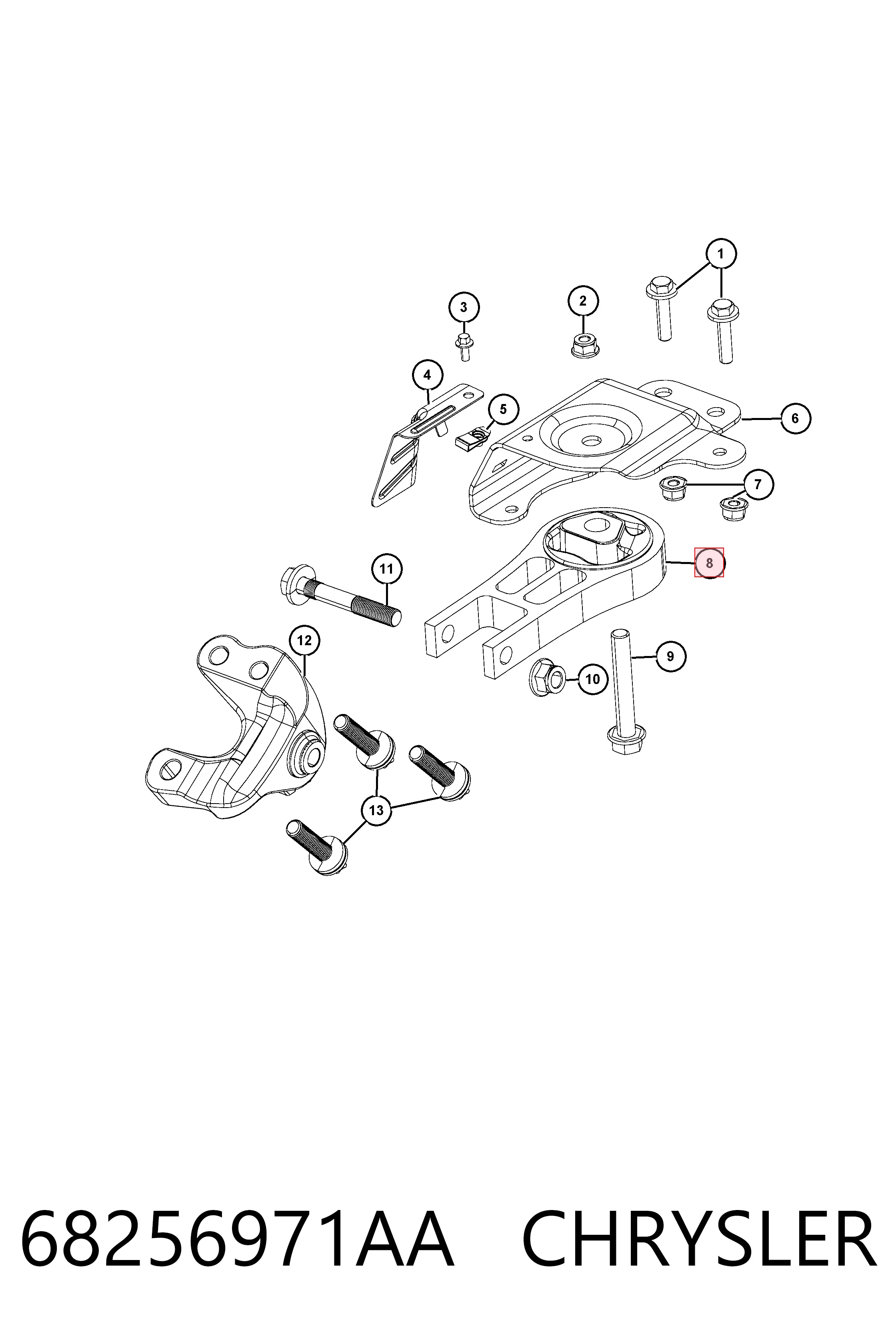 Подушка двигателя Fiat/Alfa/Lancia K68256971AA