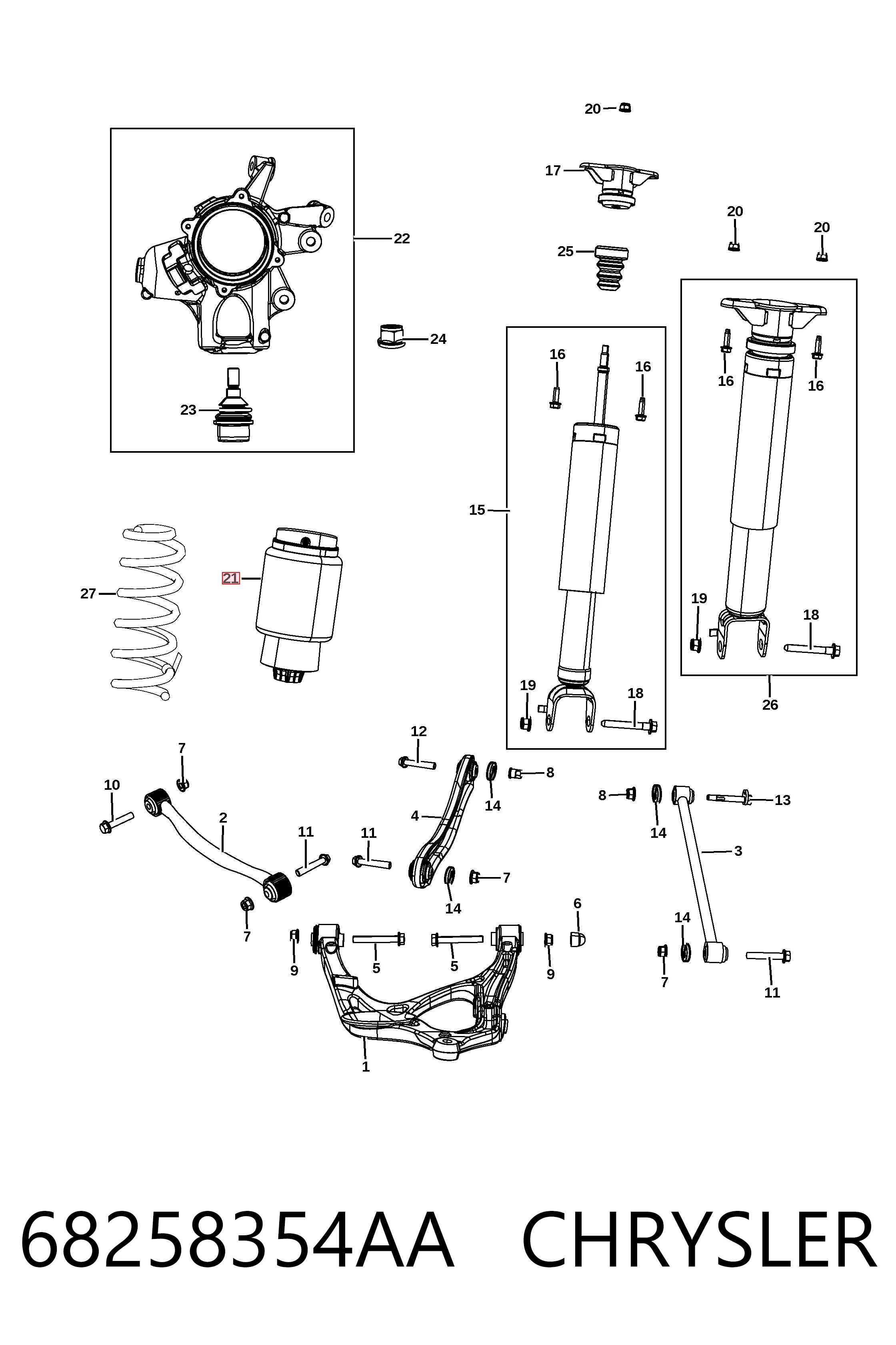Купить K68029912AF Fiat/Alfa/Lancia Пневмоподушка (пневморессора) моста заднего