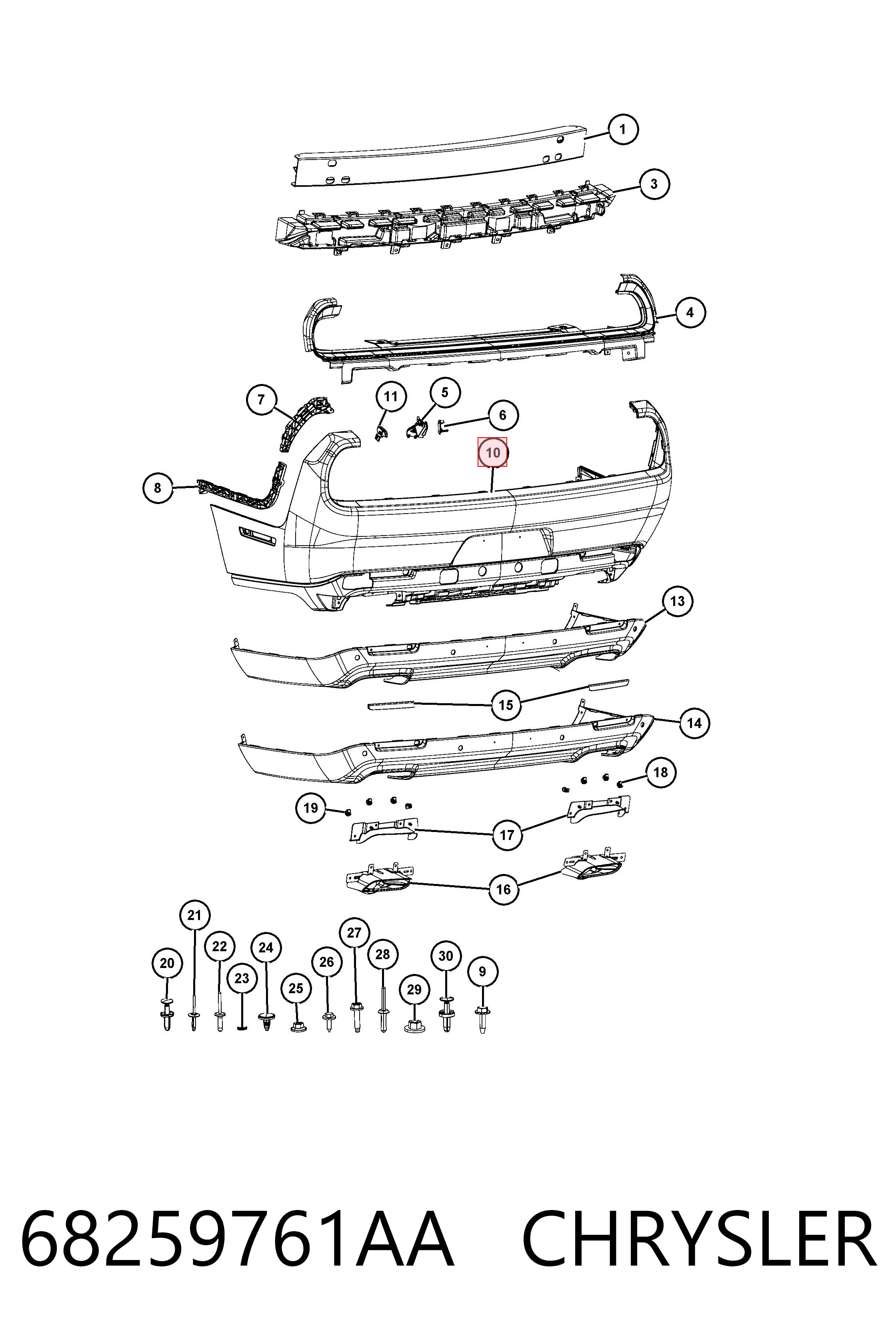 K68259761AA Fiat/Alfa/Lancia Задний бампер