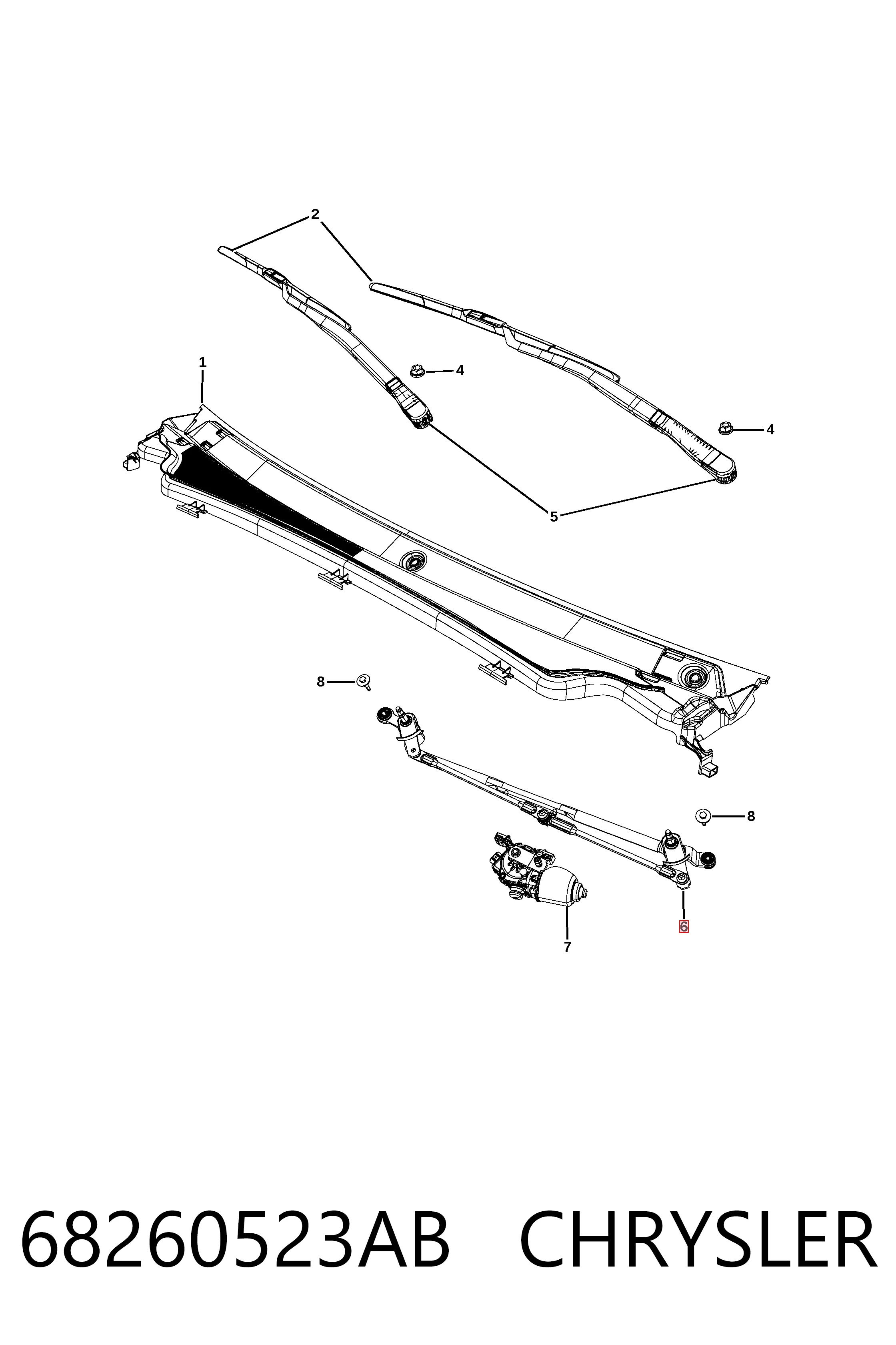 K68301827AA Fiat/Alfa/Lancia Трапеция стеклоочистителя