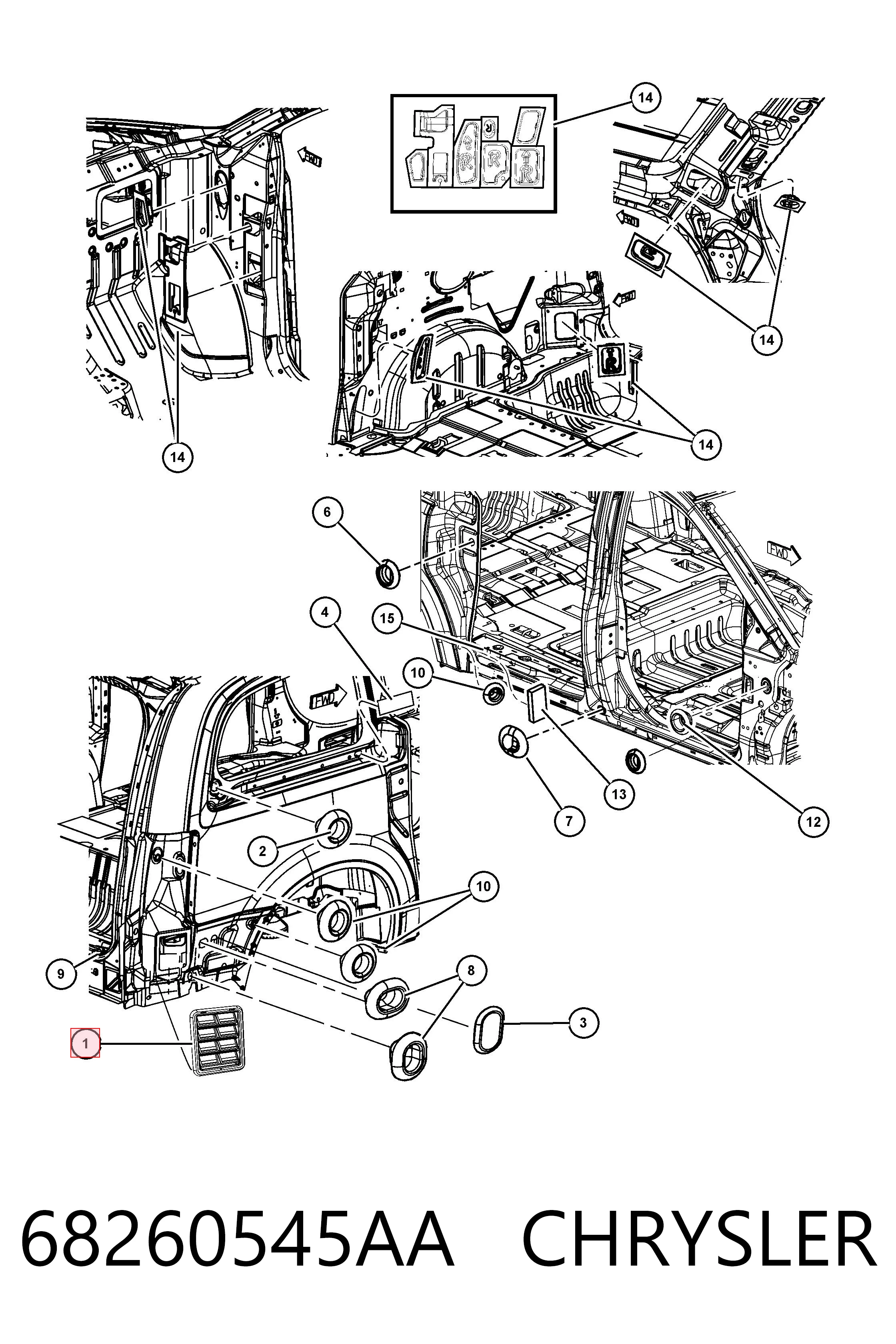 Решетка вентиляции салона задняя Fiat/Alfa/Lancia K68260545AA цена, от 3.90 USD