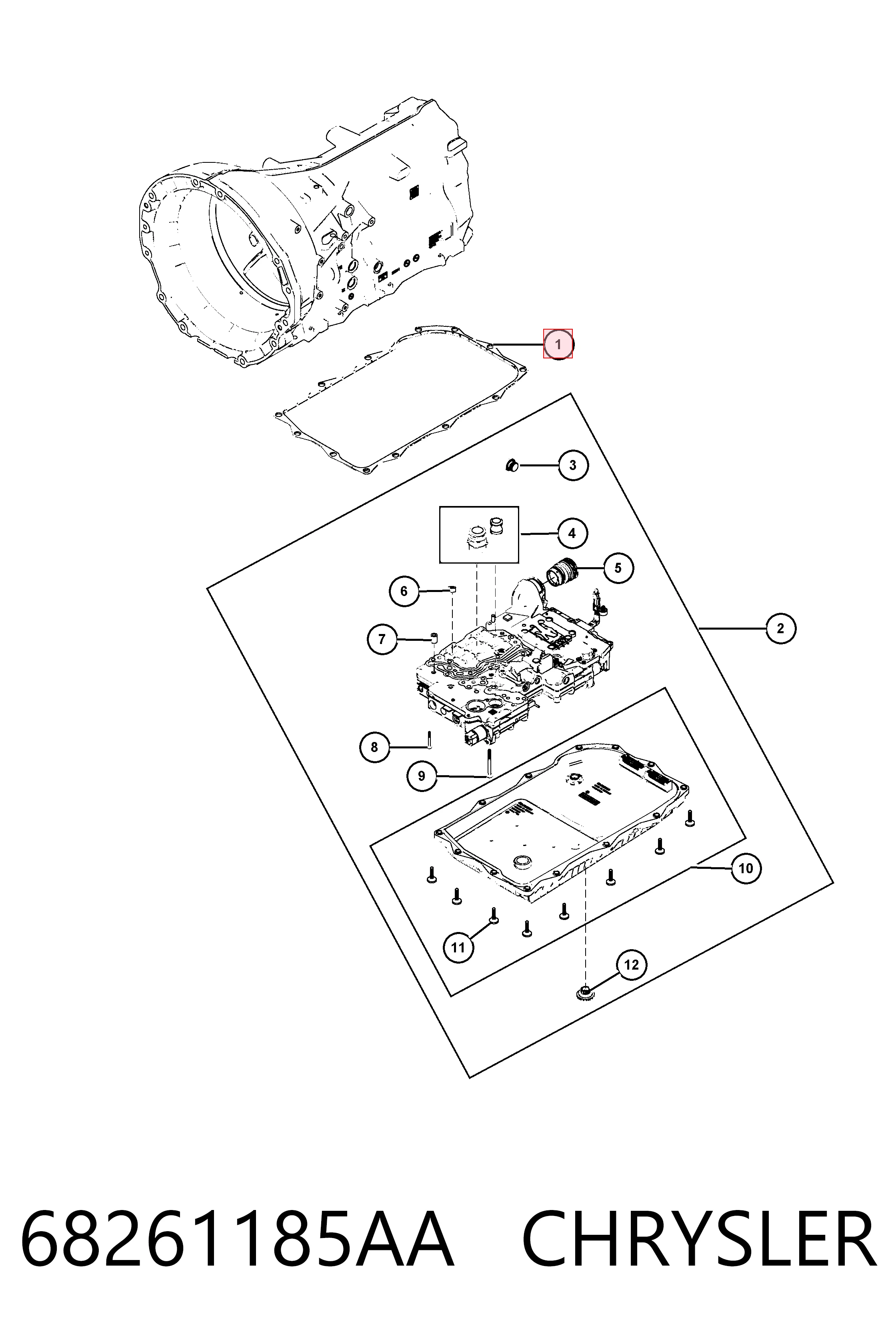 68261185AA Chrysler Прокладка поддона АКПП/МКПП