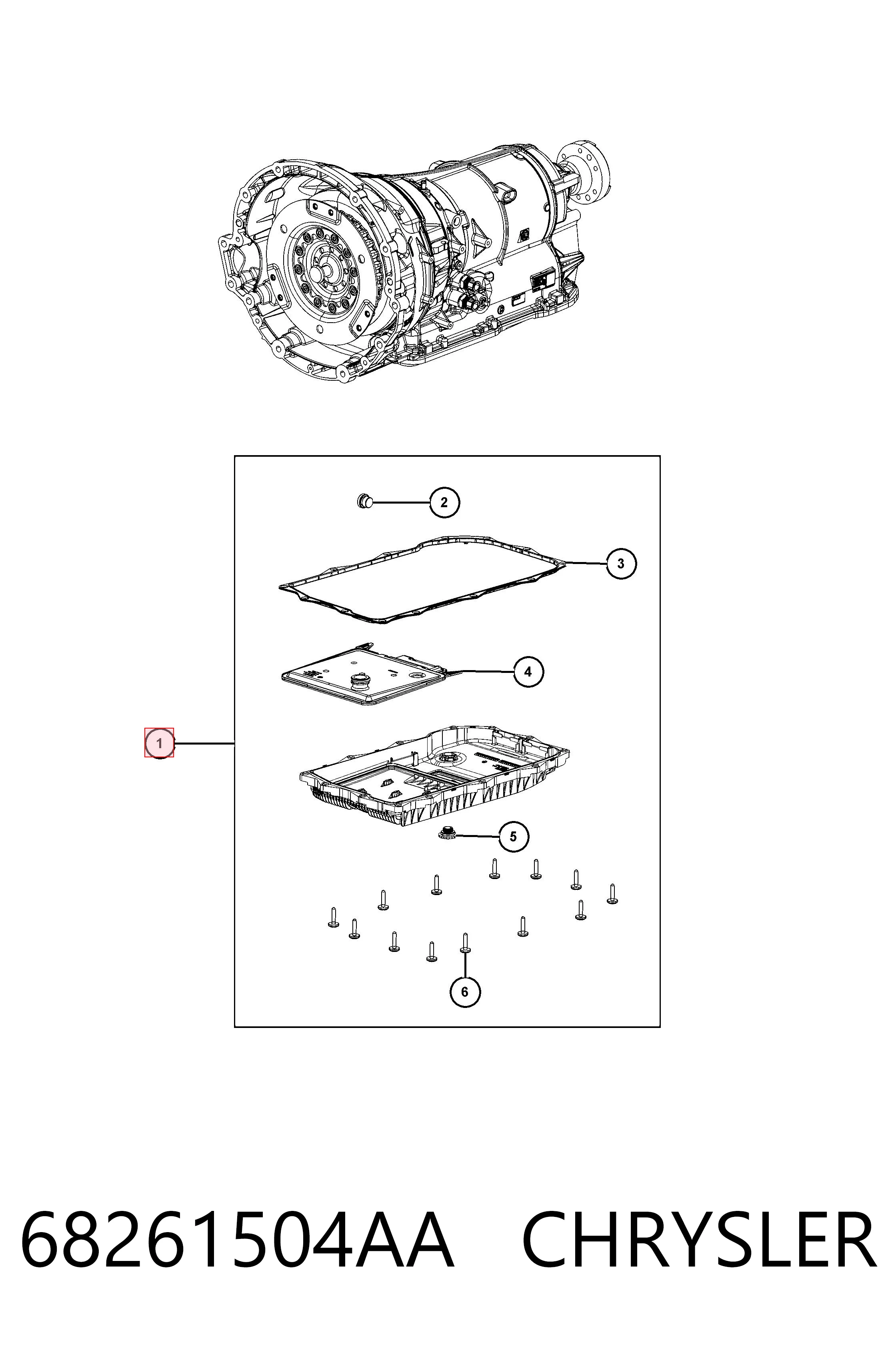 68261504AA Chrysler Поддон АКПП