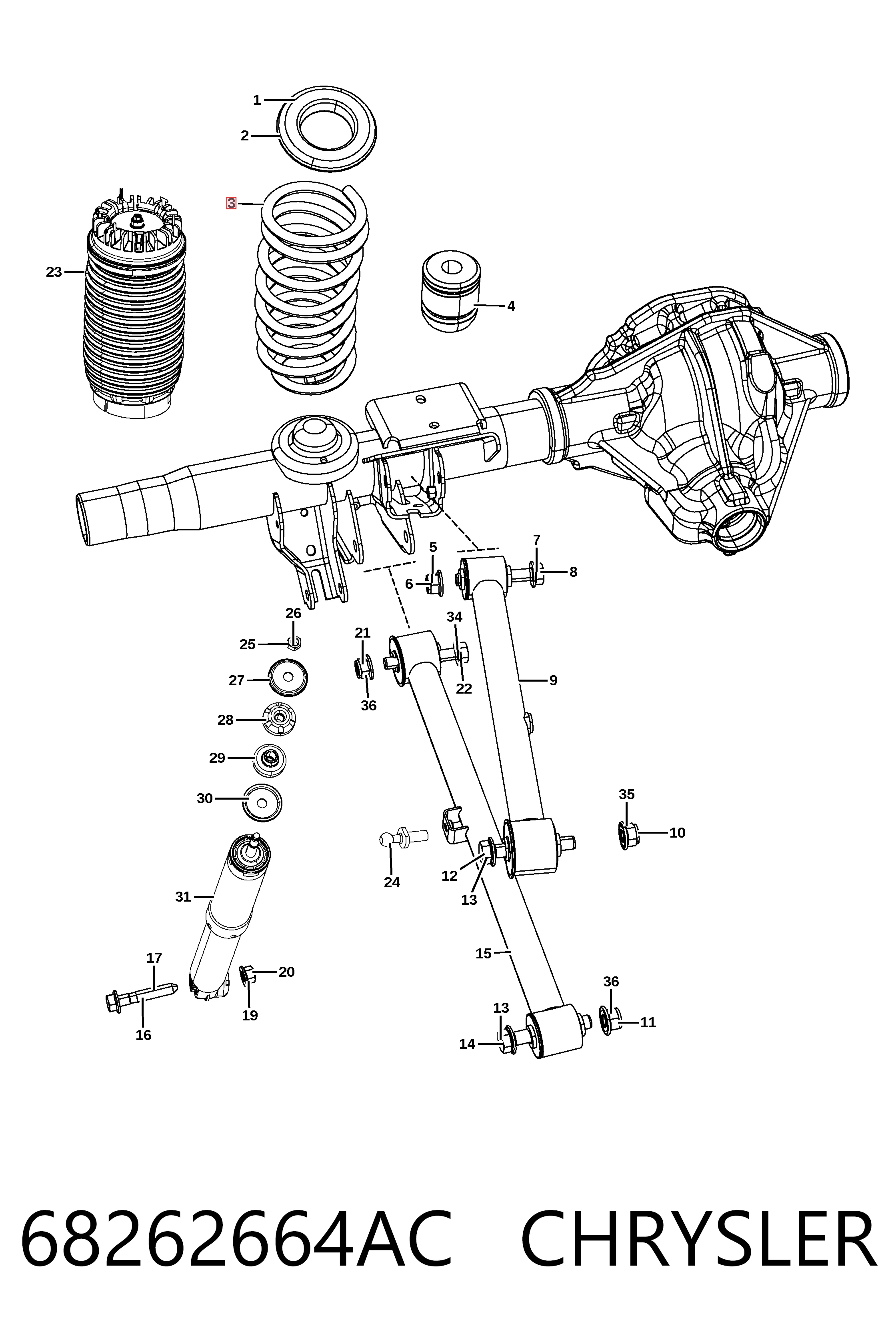 K68262664AB Fiat/Alfa/Lancia Пружина подвески задняя